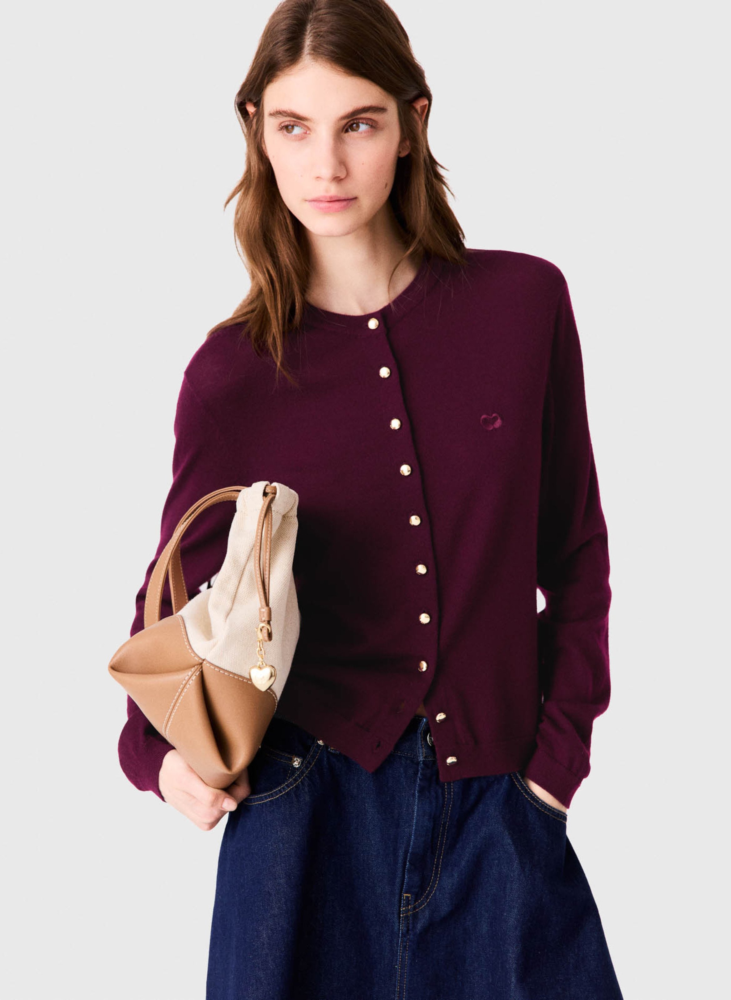 Rechte wollen cardigan MAJE Violet