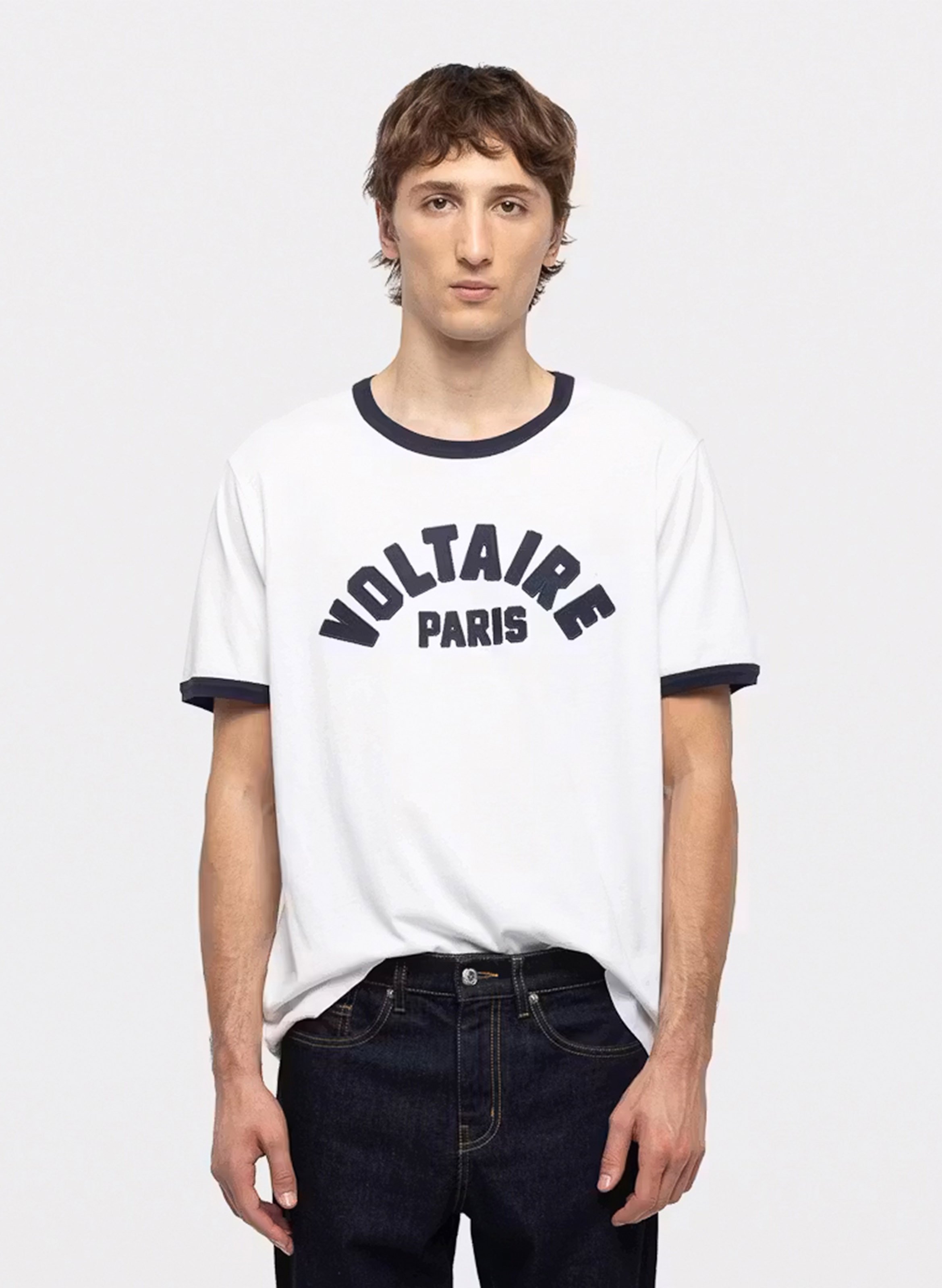 Tee-shirt droit à détail brodé ZADIG&VOLTAIRE Blanc