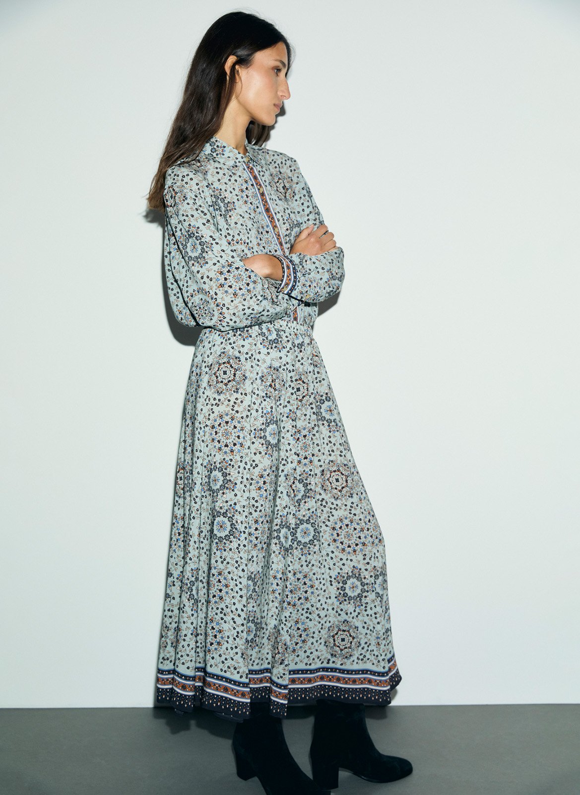 Midirock mit Print GERARD DAREL Blau