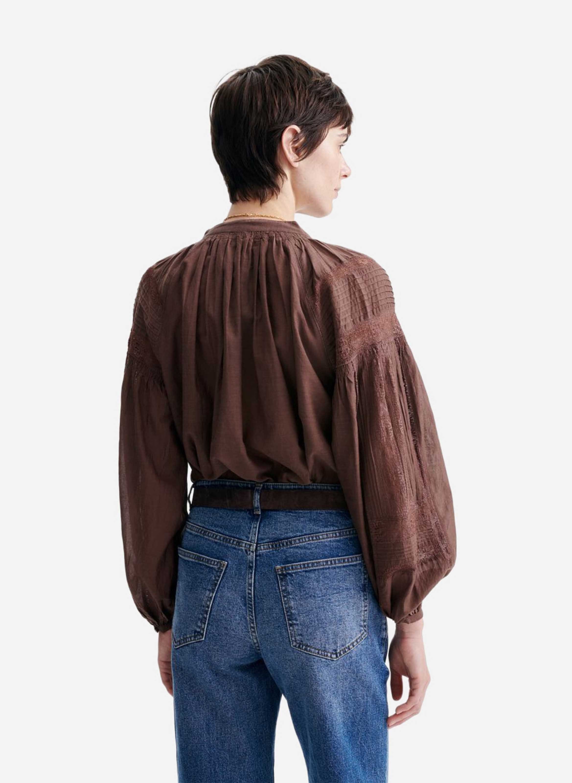 Long-sleeved lace blouse | Brown VANESSA BRUNO Women