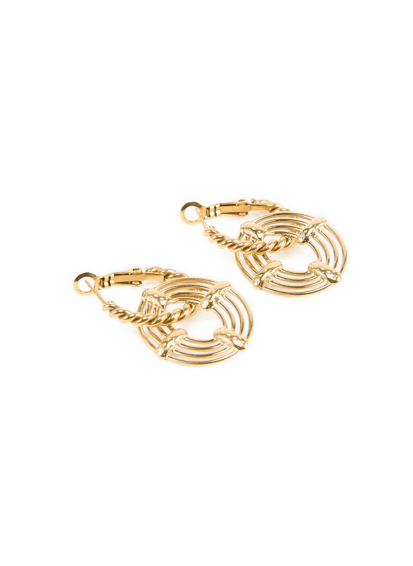 Twisted dangling earrings AU PRINTEMPS PARIS Golden