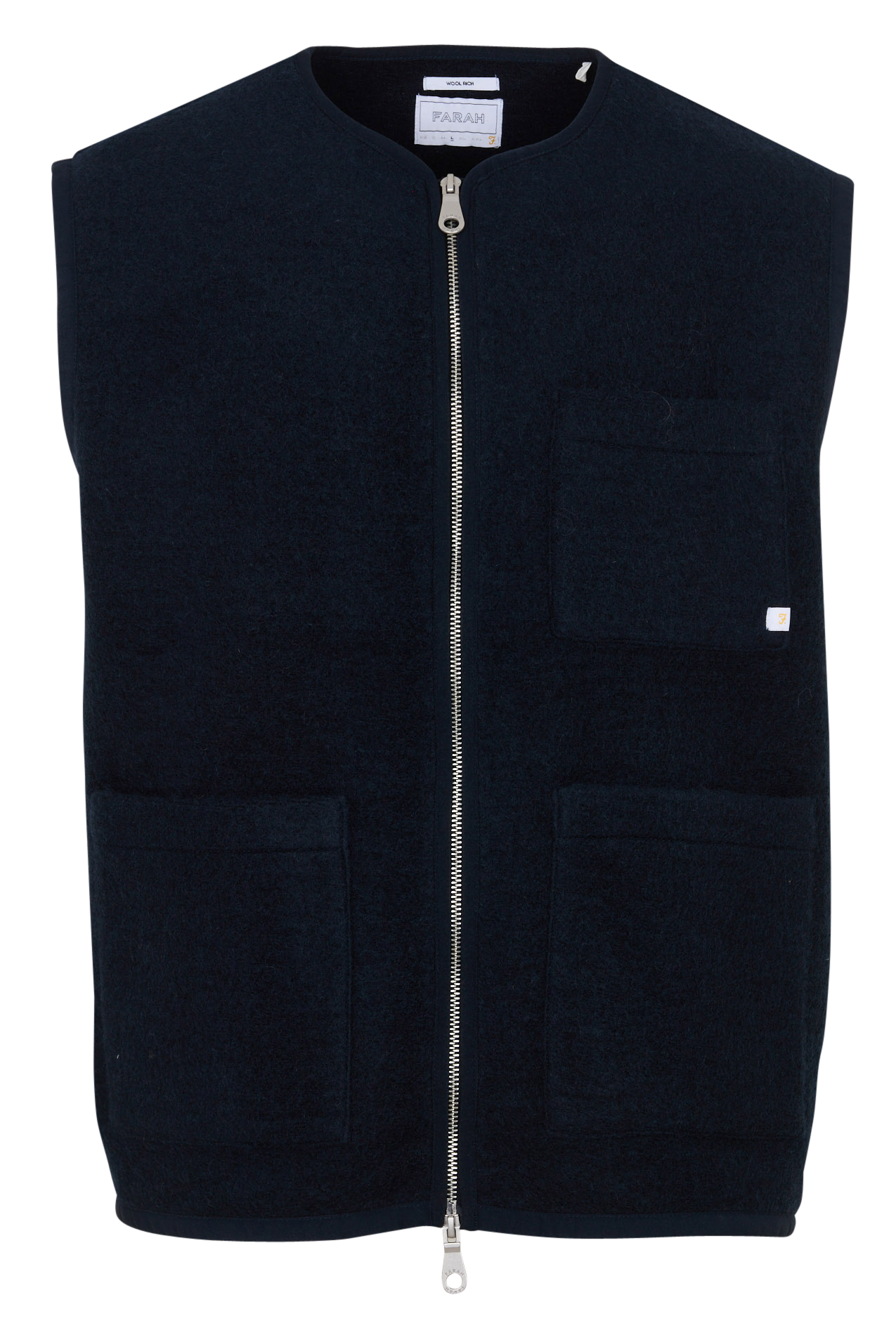 Gilet sans manches en laine mélangée FARAH Bleu