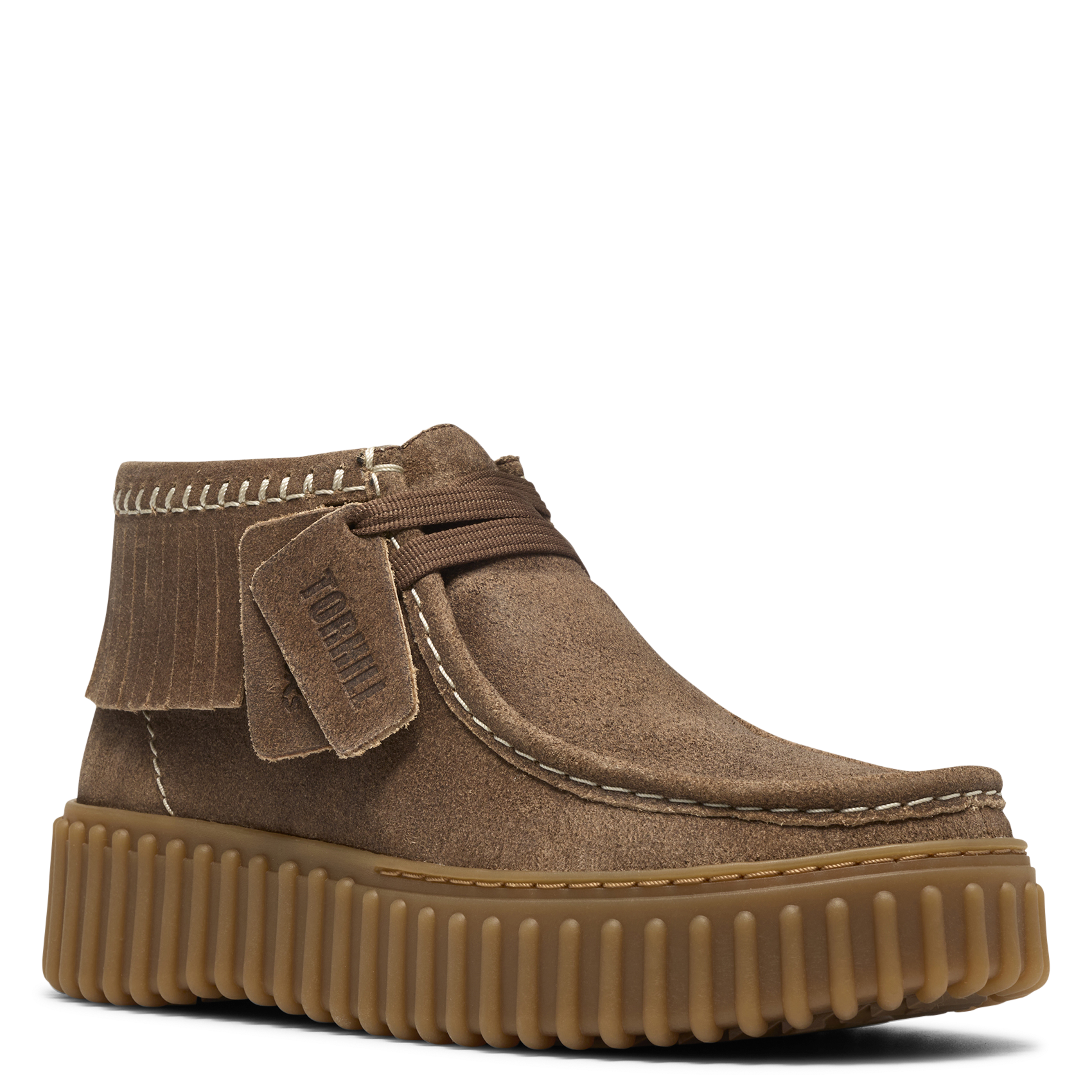 Lederstiefel mit abgerundeter Spitze CLARKS Braun