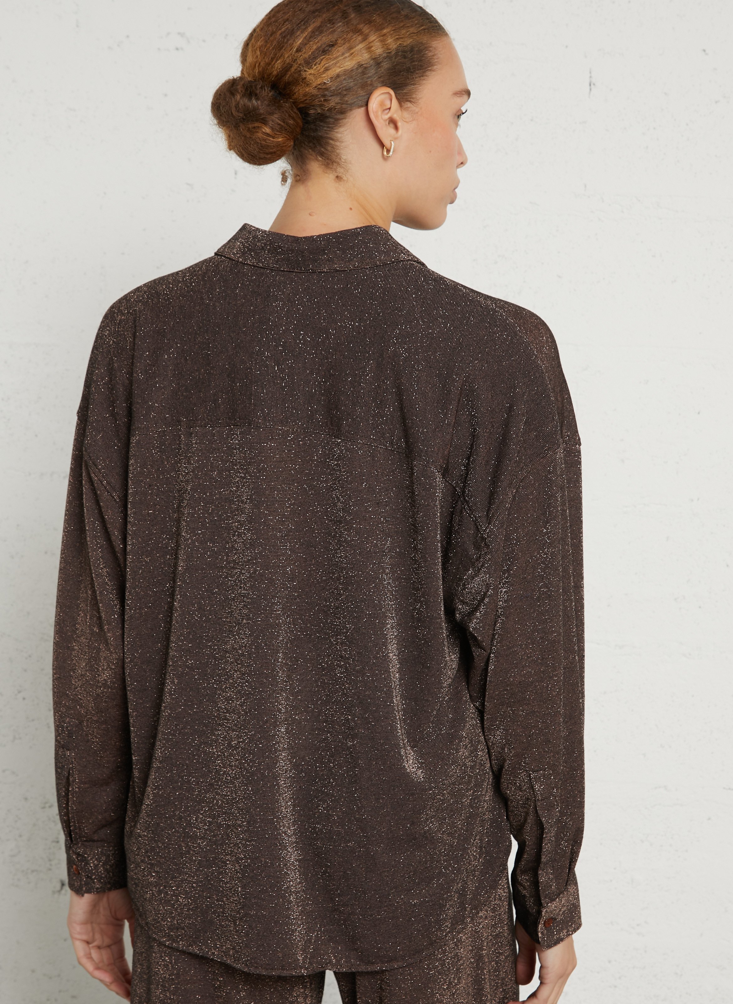Loose-fit shirt with classic collar MOMONI Plums