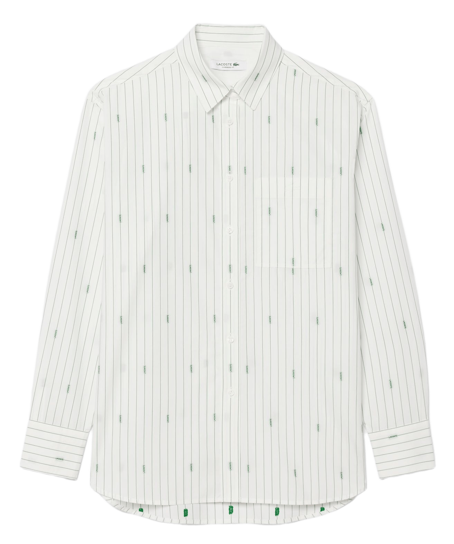 Chemise droite col classique rayée jacquard en coton LACOSTE Multicolore