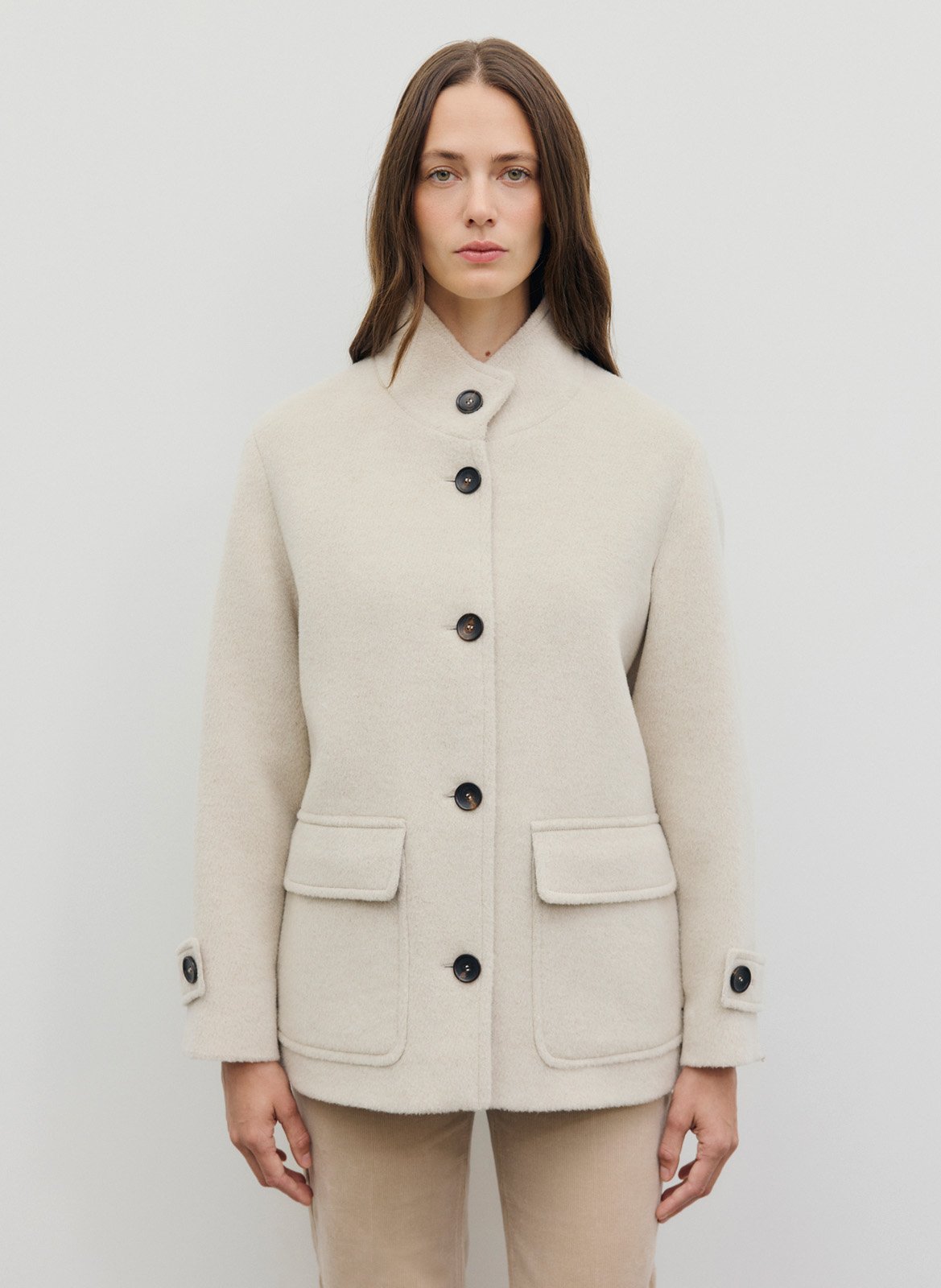 Gerader Mantel aus Wollmix mit Stehkragen GERARD DAREL Beige