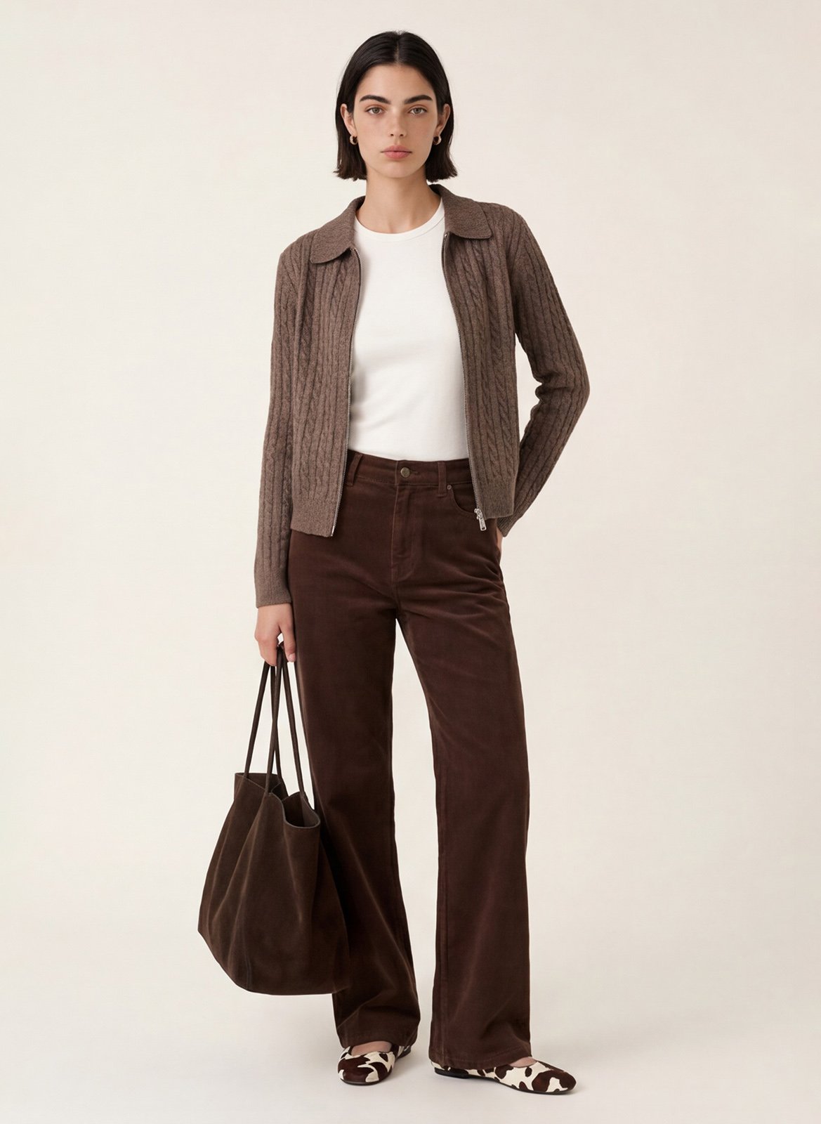 Gerader Wollblazer mit klassischem Kragen KOOKAI Braun