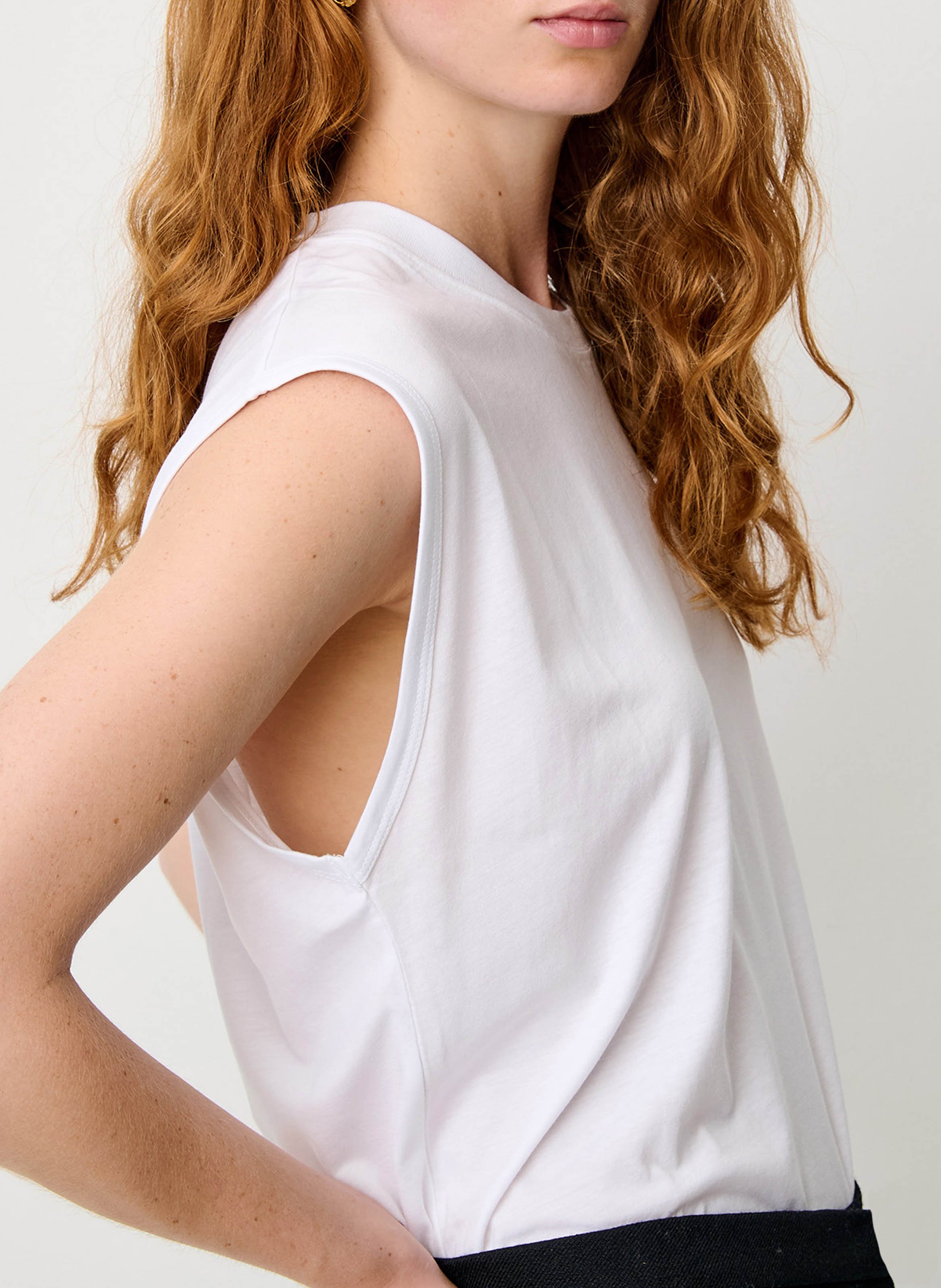 Loose-fit round-neck T-shirt SESSUN White