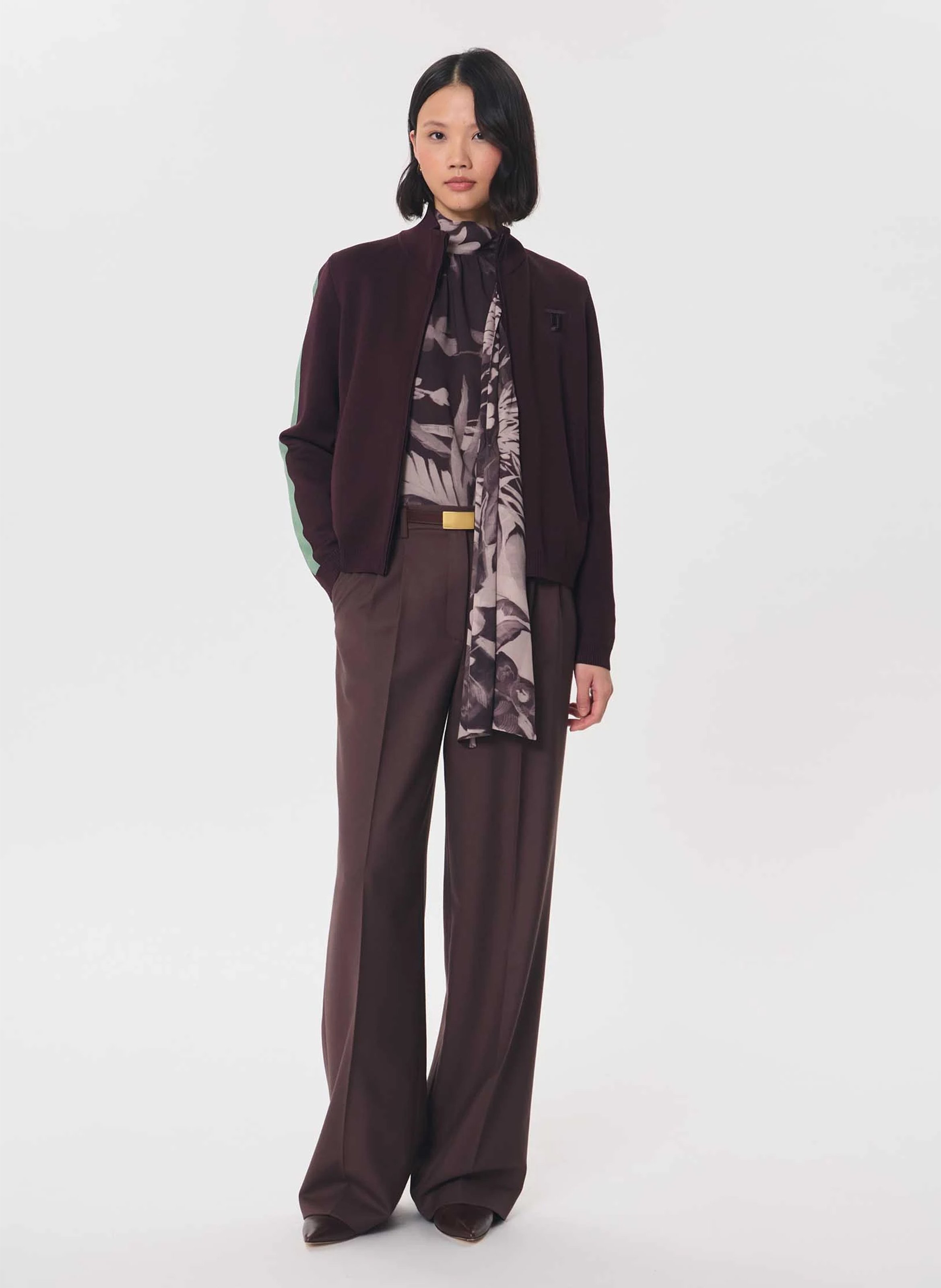 Wide-leg high-rise pants TARA JARMON Brown