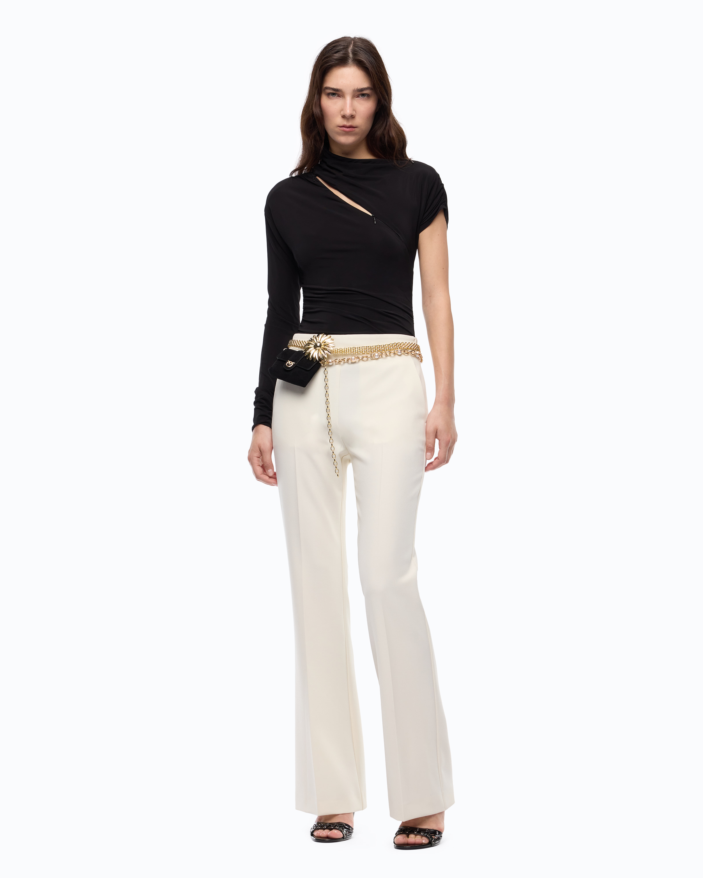 Trousers with prominent pleats PINKO White