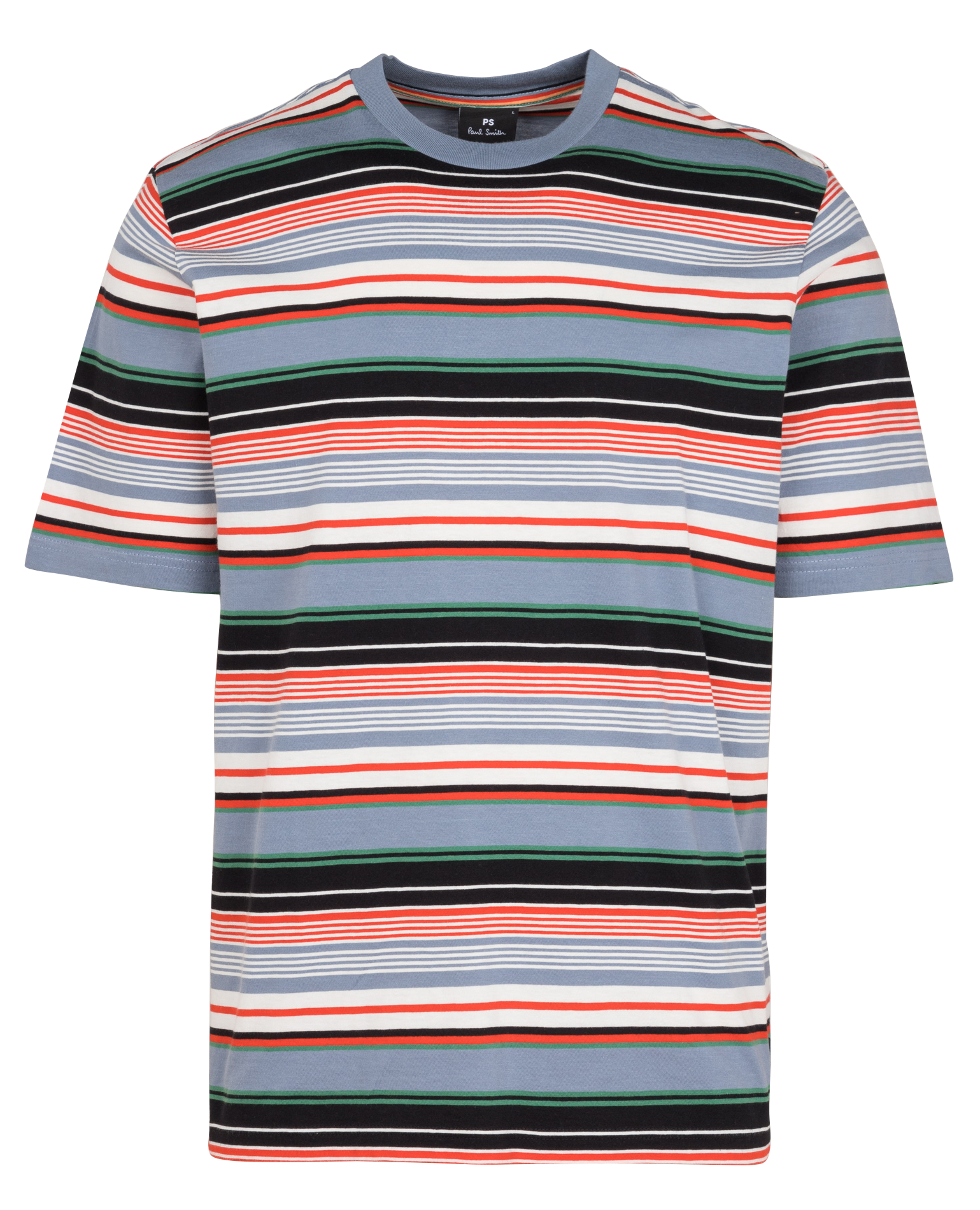 Regular-fit round-neck striped cotton T-shirt PAUL SMITH Blue