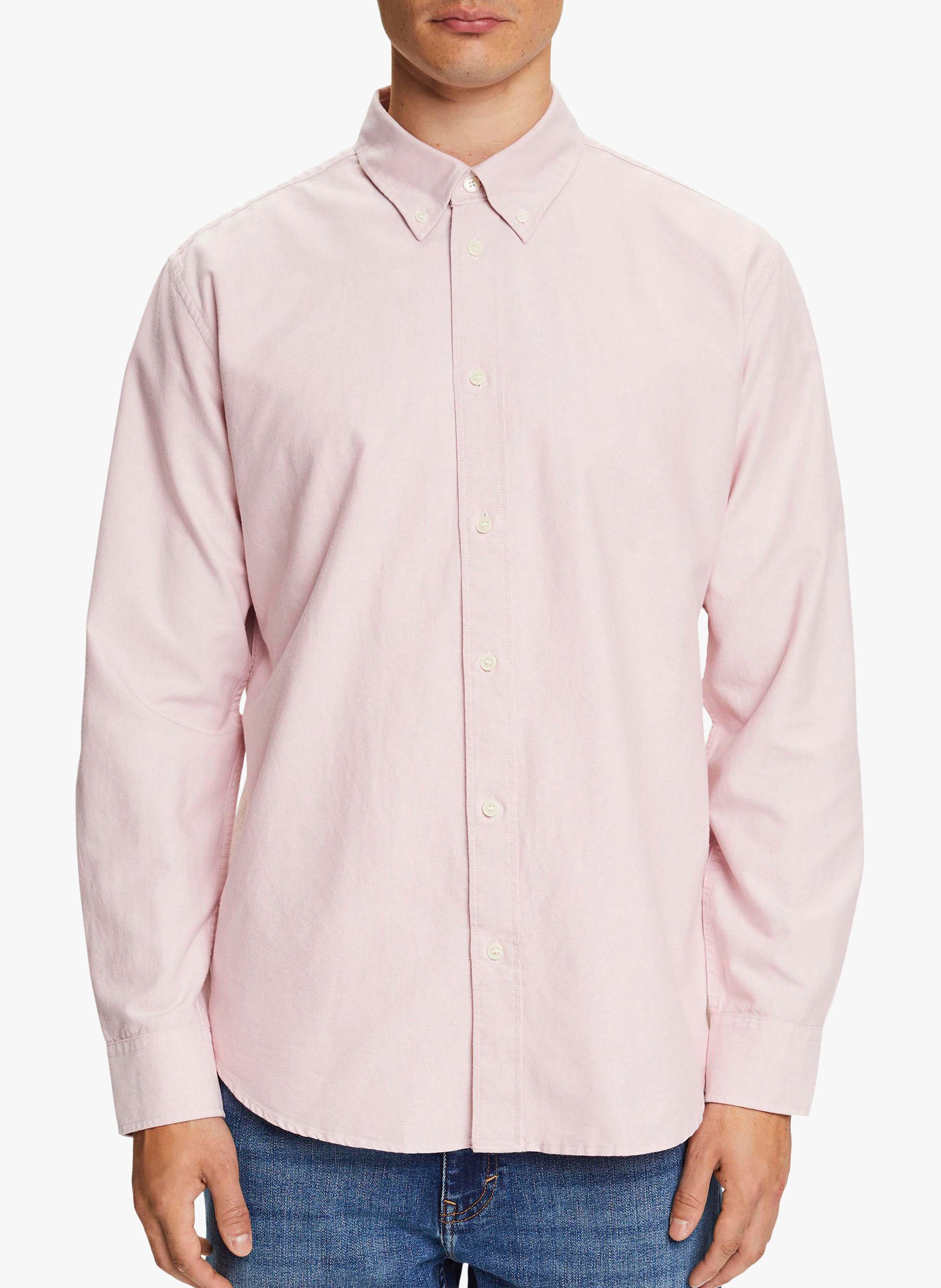 Cotton shirt with button-down collar ESPRIT Pink