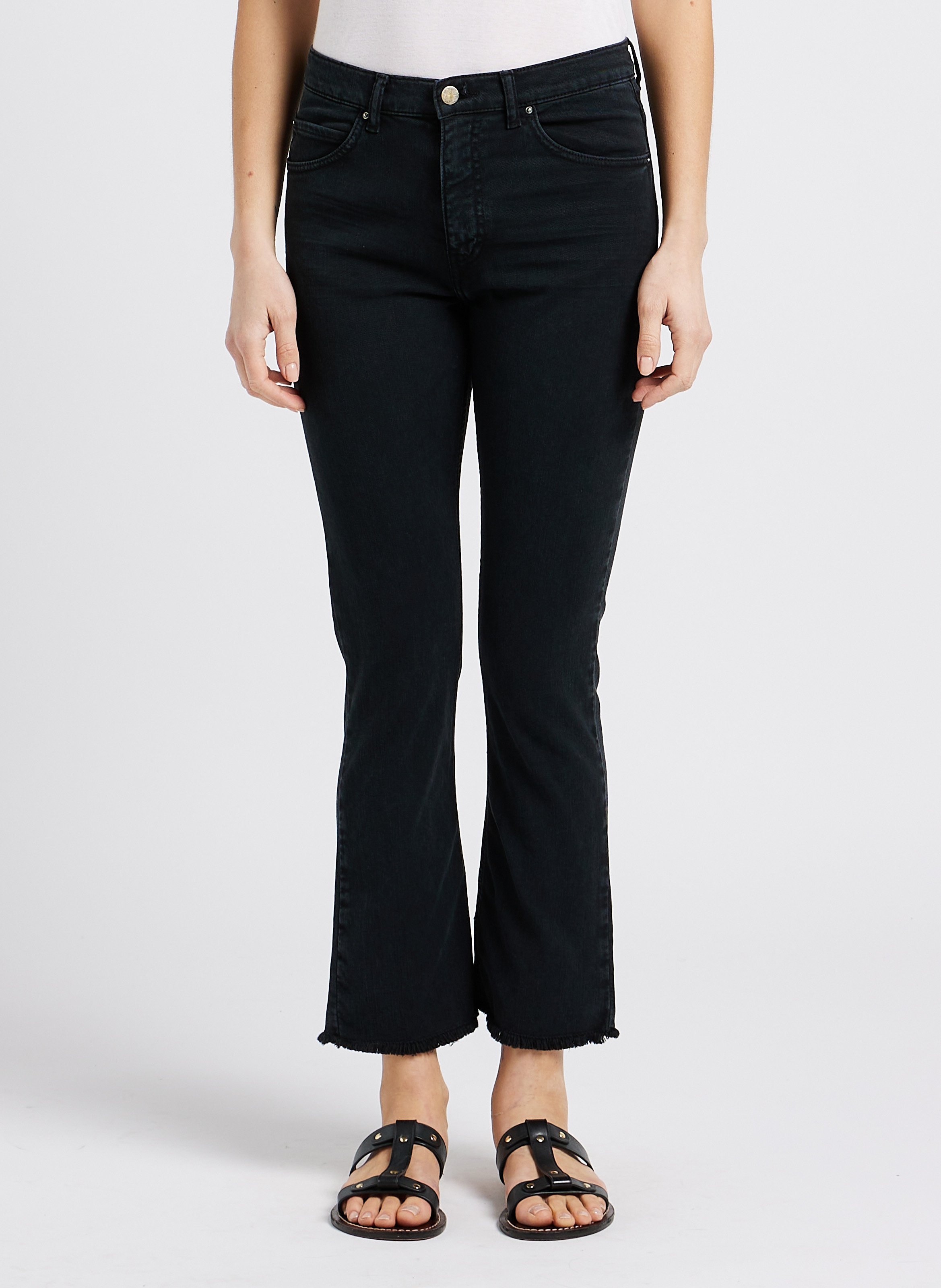 Flared jeans | katoenblend ACQUAVERDE Zwart