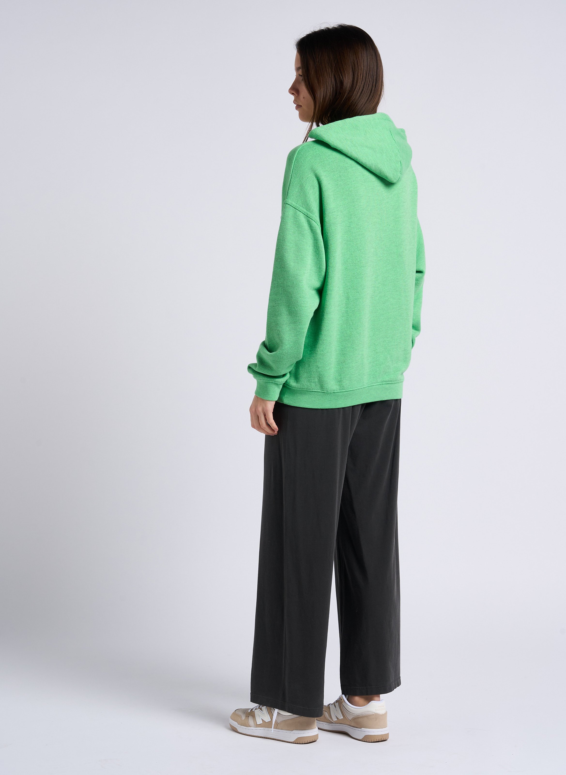 Wide-leg high-rise cotton-blend track pants AMERICAN VINTAGE Black