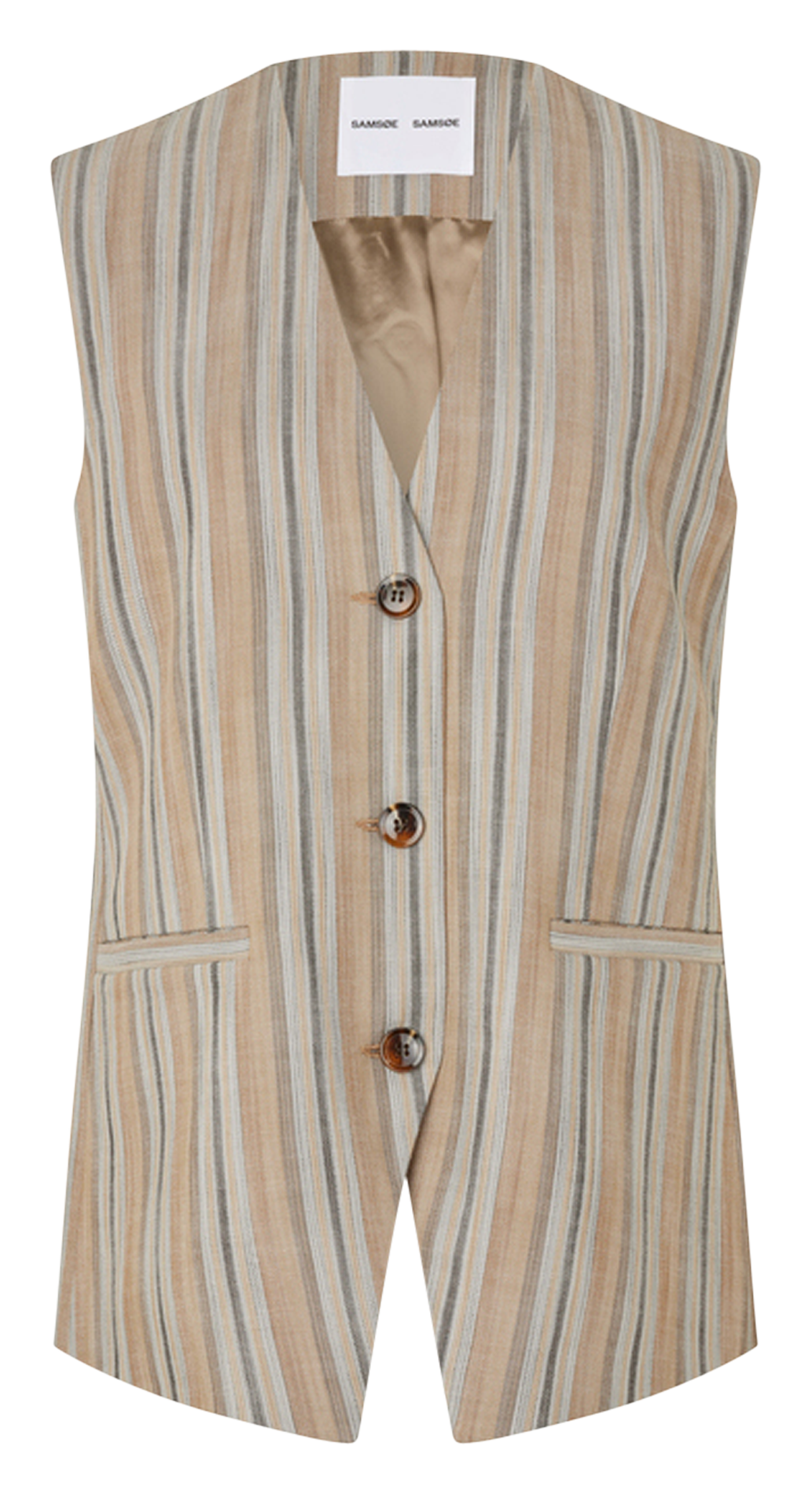 Striped sleeveless waistcoat SAMSOE SAMSOE Green