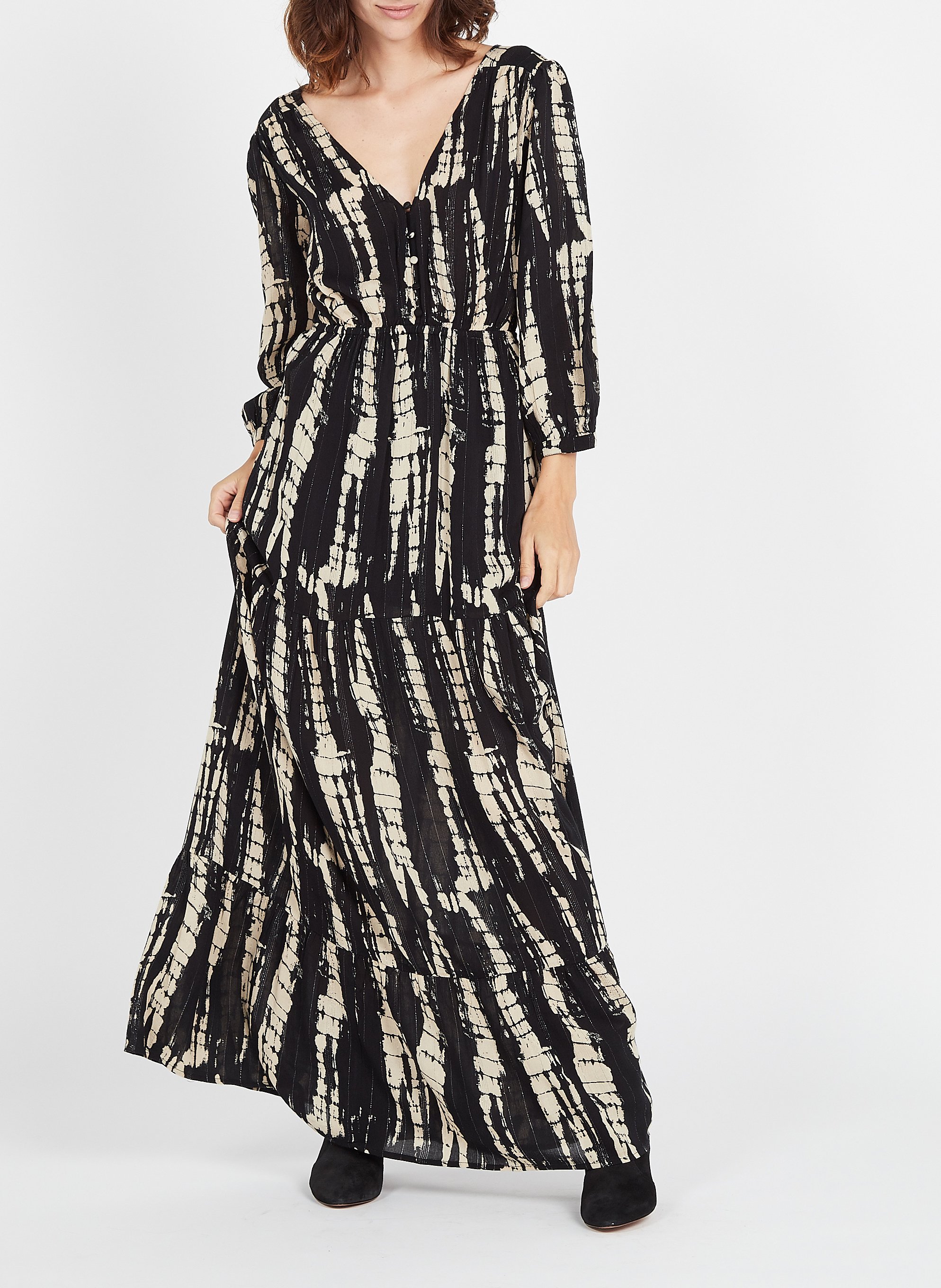 Kalfsleren enkellaarzen BA&SH Zwart