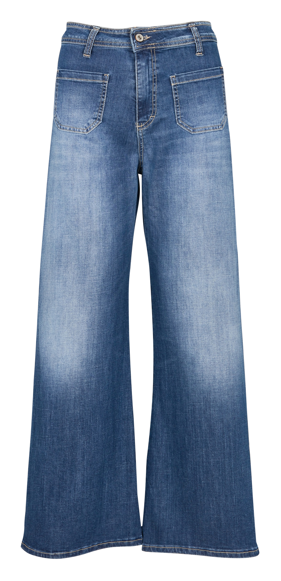 Jean flare en coton mélangé PLEASE Bleu