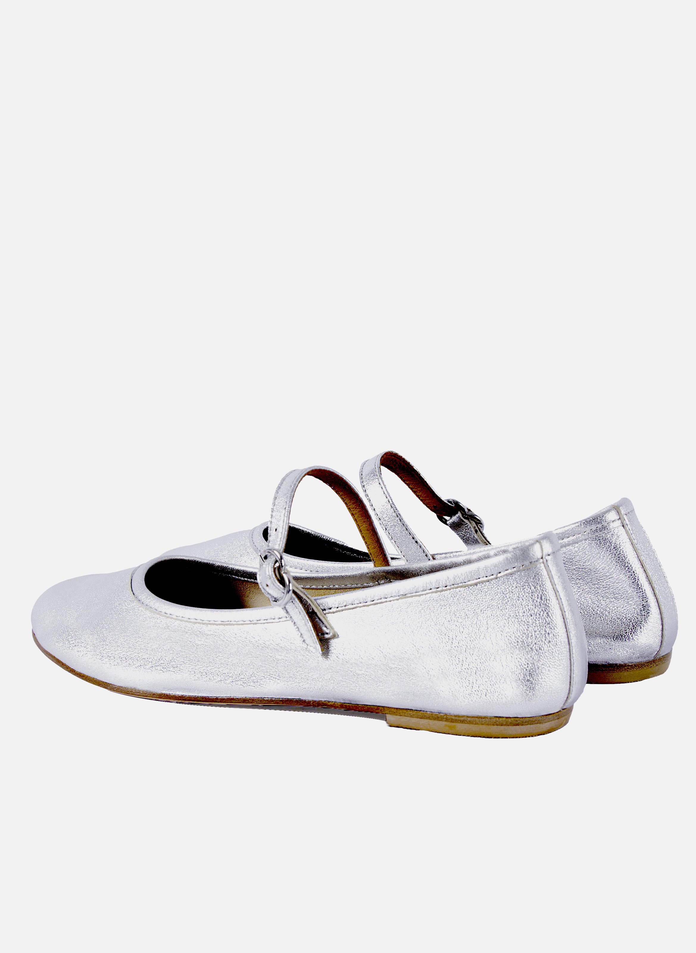 Metallic leather baby shoes JULES & JENN Silver