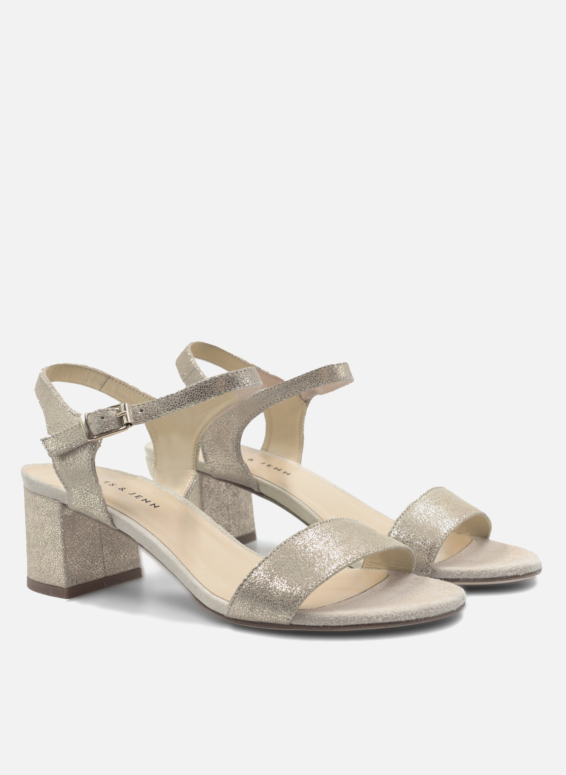 Medium heel metallic sandals JULES & JENN Golden