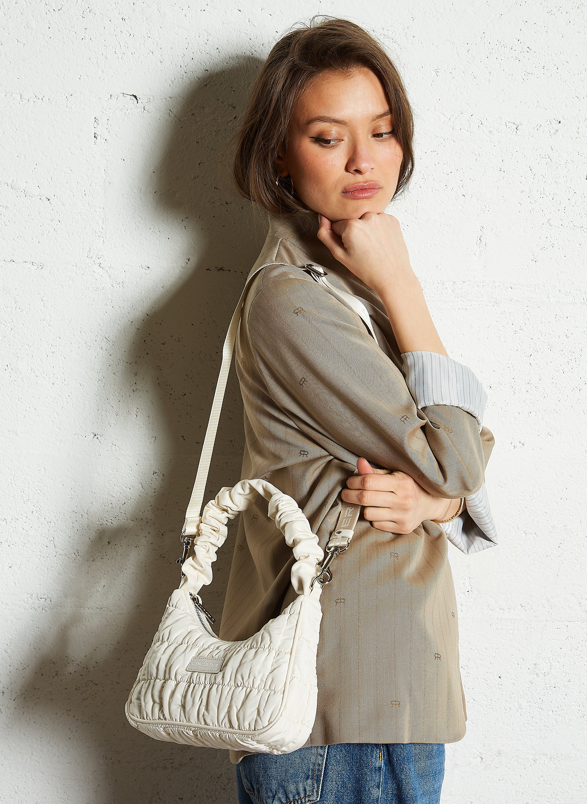 Bolso acolchado de hombro LANCASTER PARIS Blanco