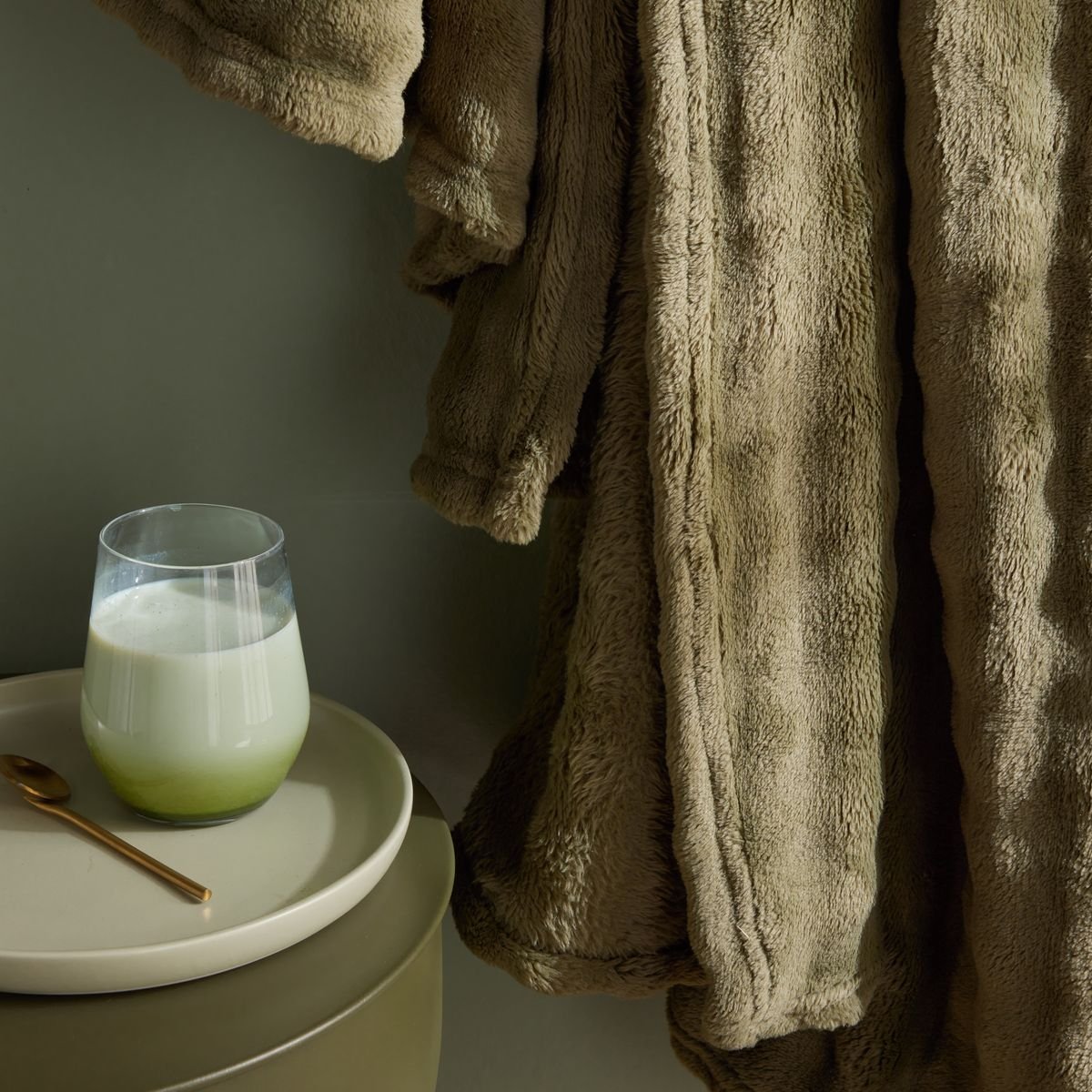 Plain checkered pattern TODAY LINGE DE MAISON Green