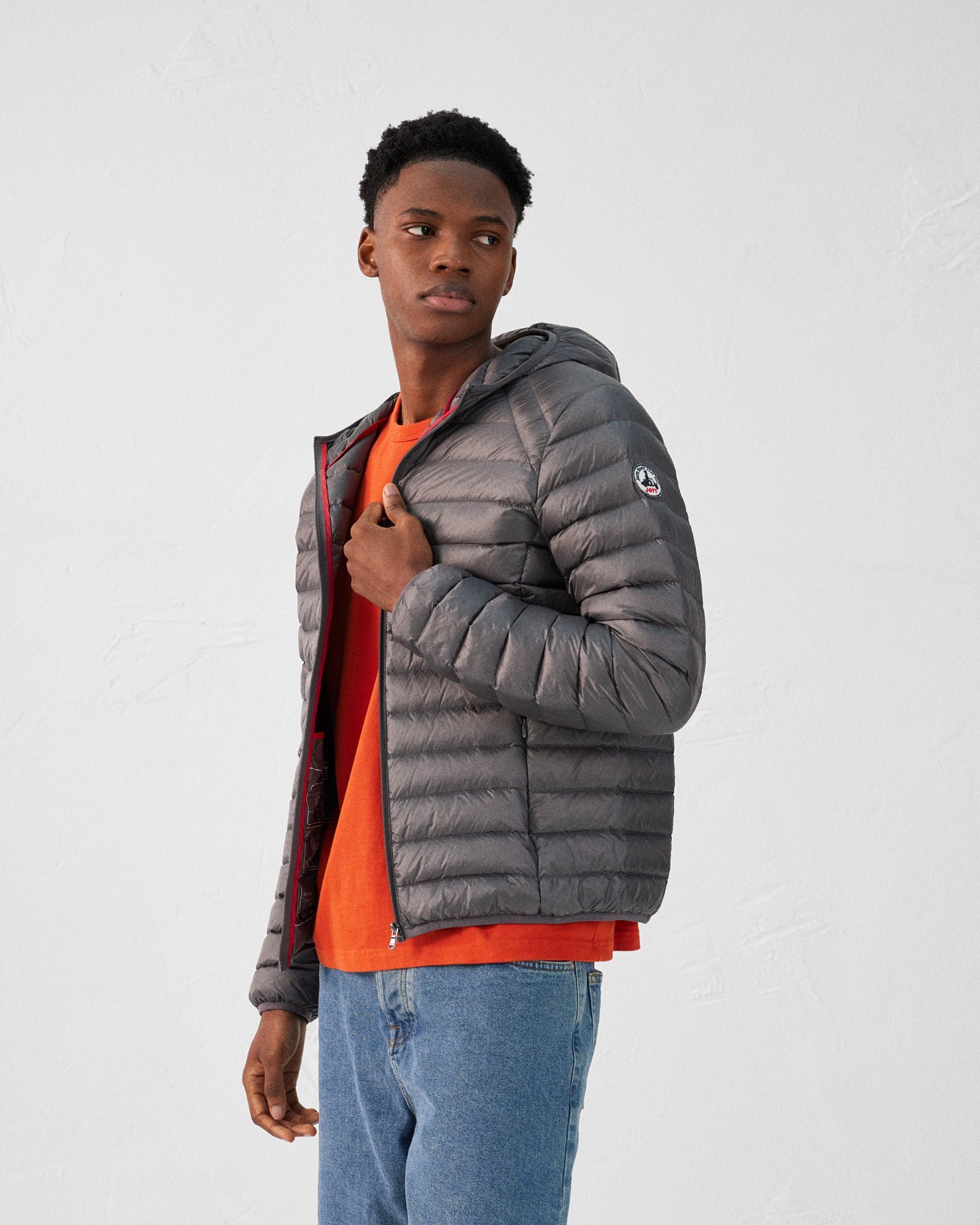Lightweight hooded puffer jacket nico JOTT Grey