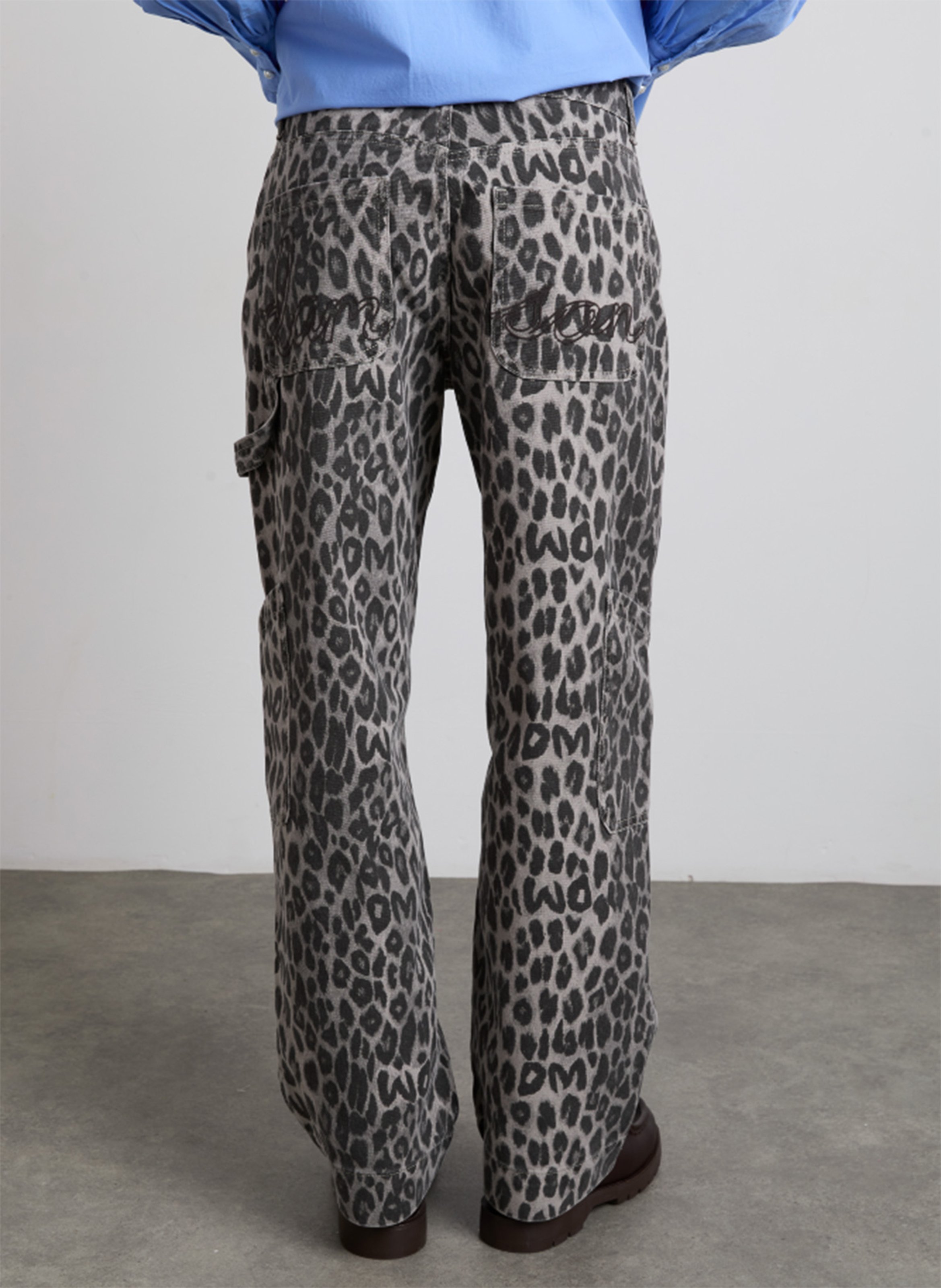Leopard print cargo jeans DAMSON MADDER Black