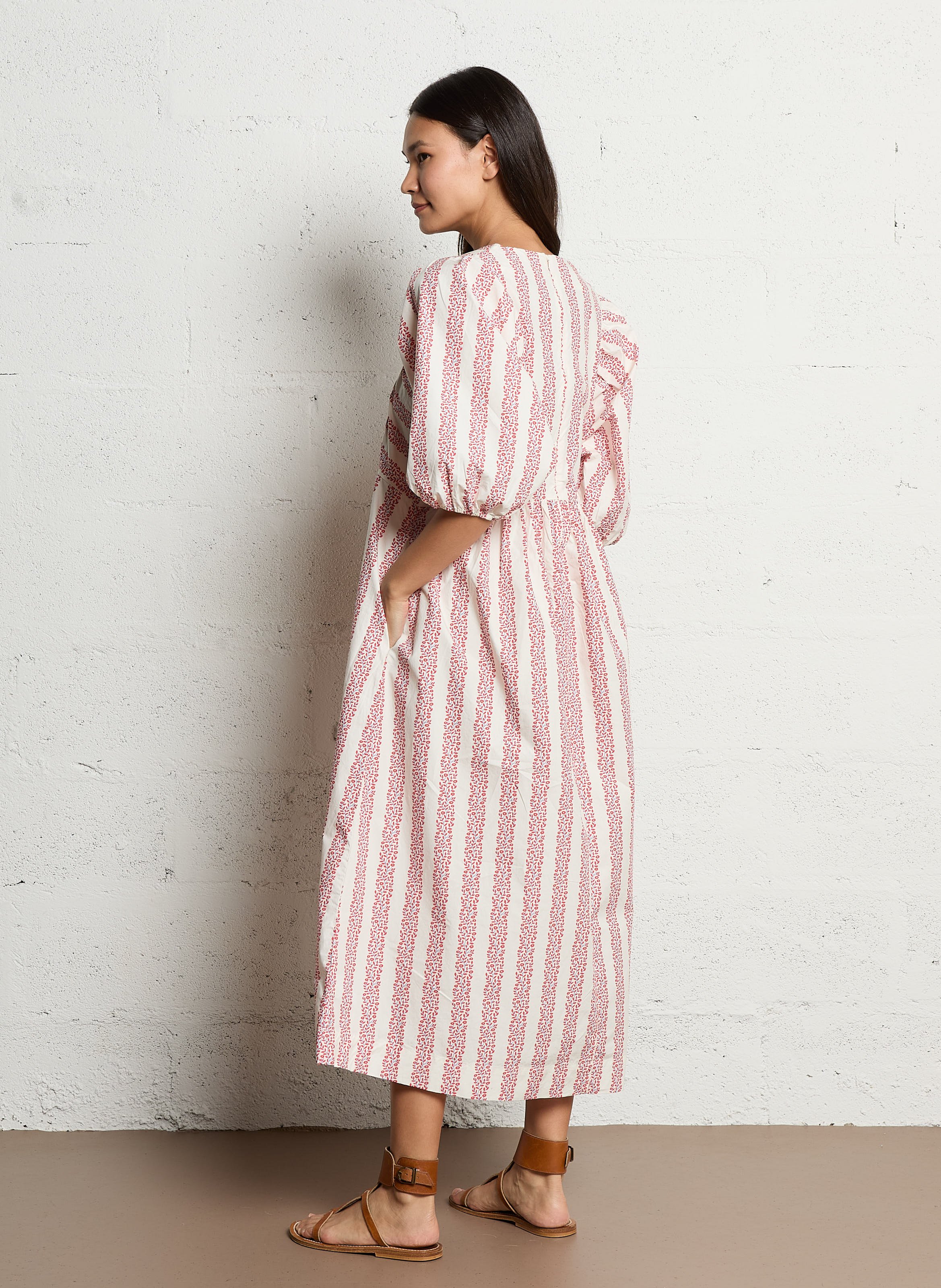 Robe longue imprimée THE TINY BIG SISTER Rouge