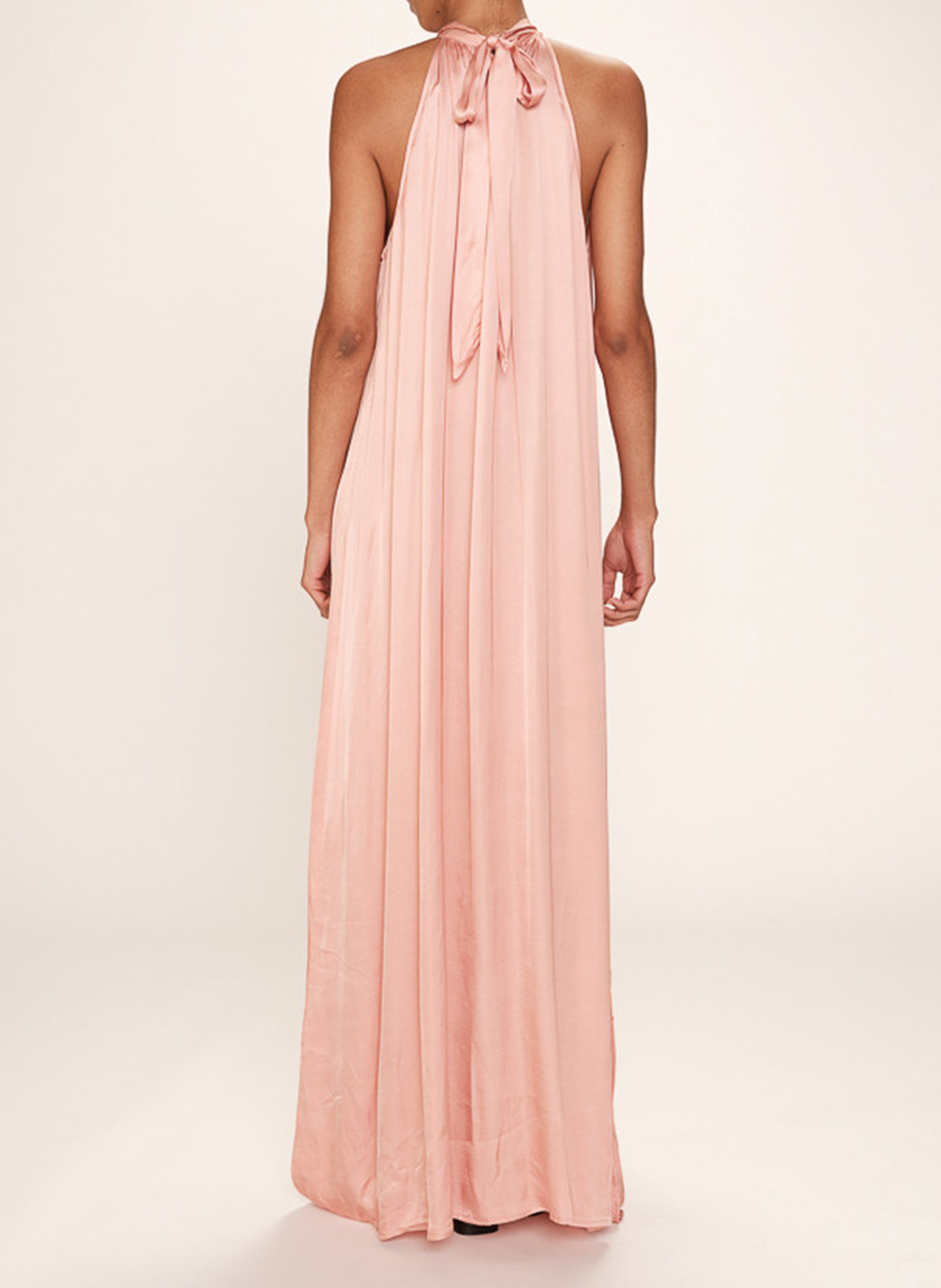 Robe longue col montant GRACE ET MILA Rose