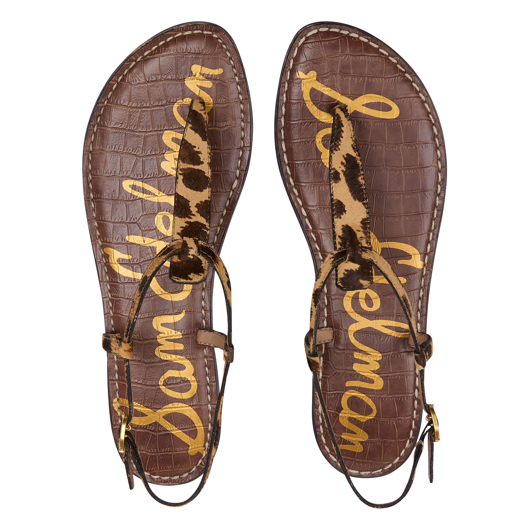 Sandales plates en cuir SAM EDELMAN Multicolore