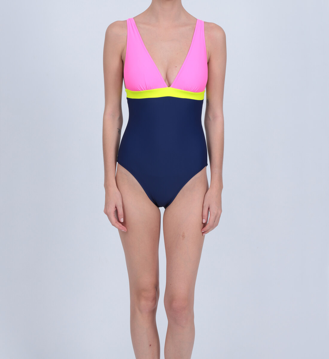 One-piece swimsuit - fluorescent color block GILI'S Multicolored