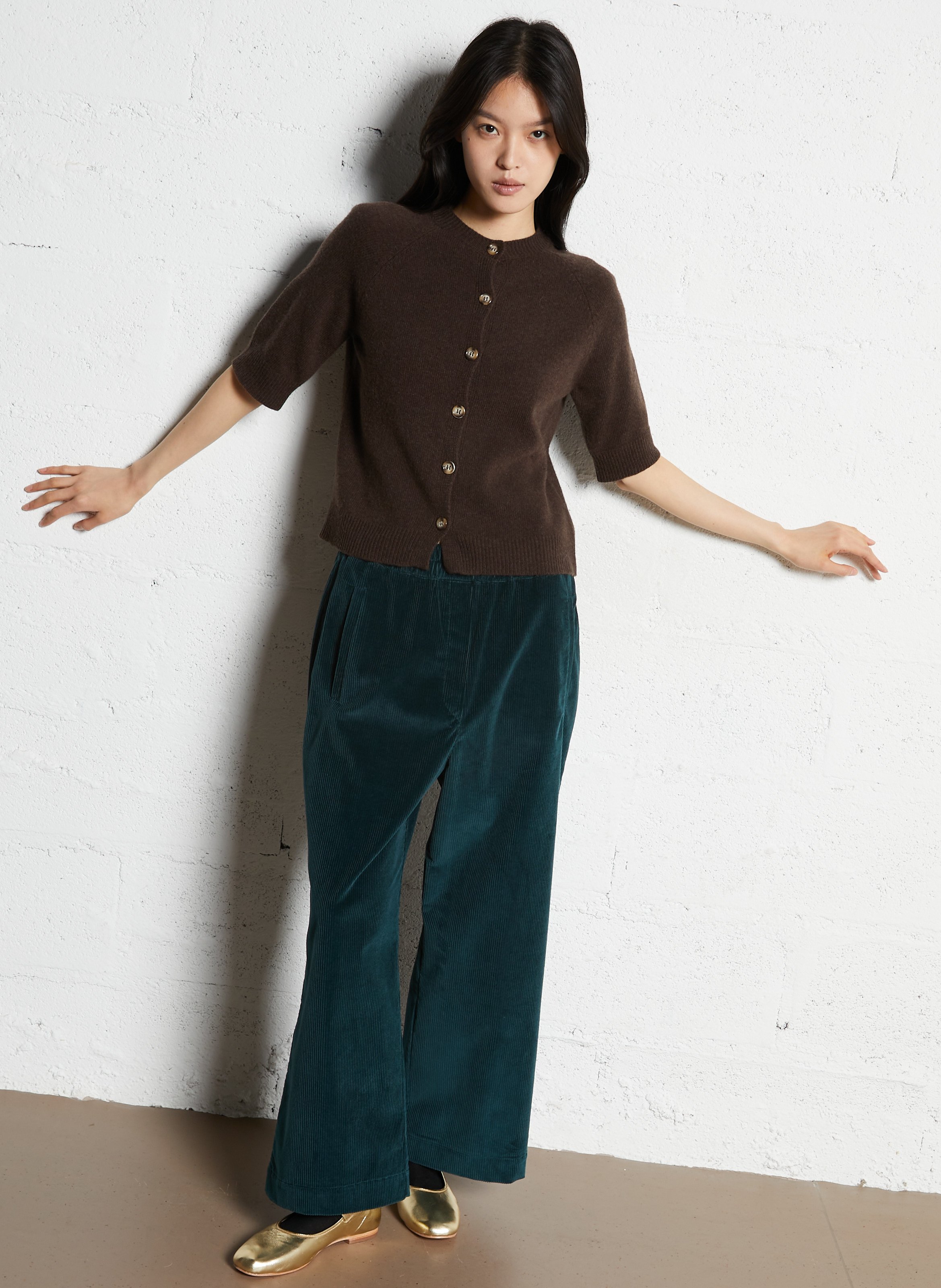 Straight-fit vest van wolmix SUZIE WINKLE Bruin