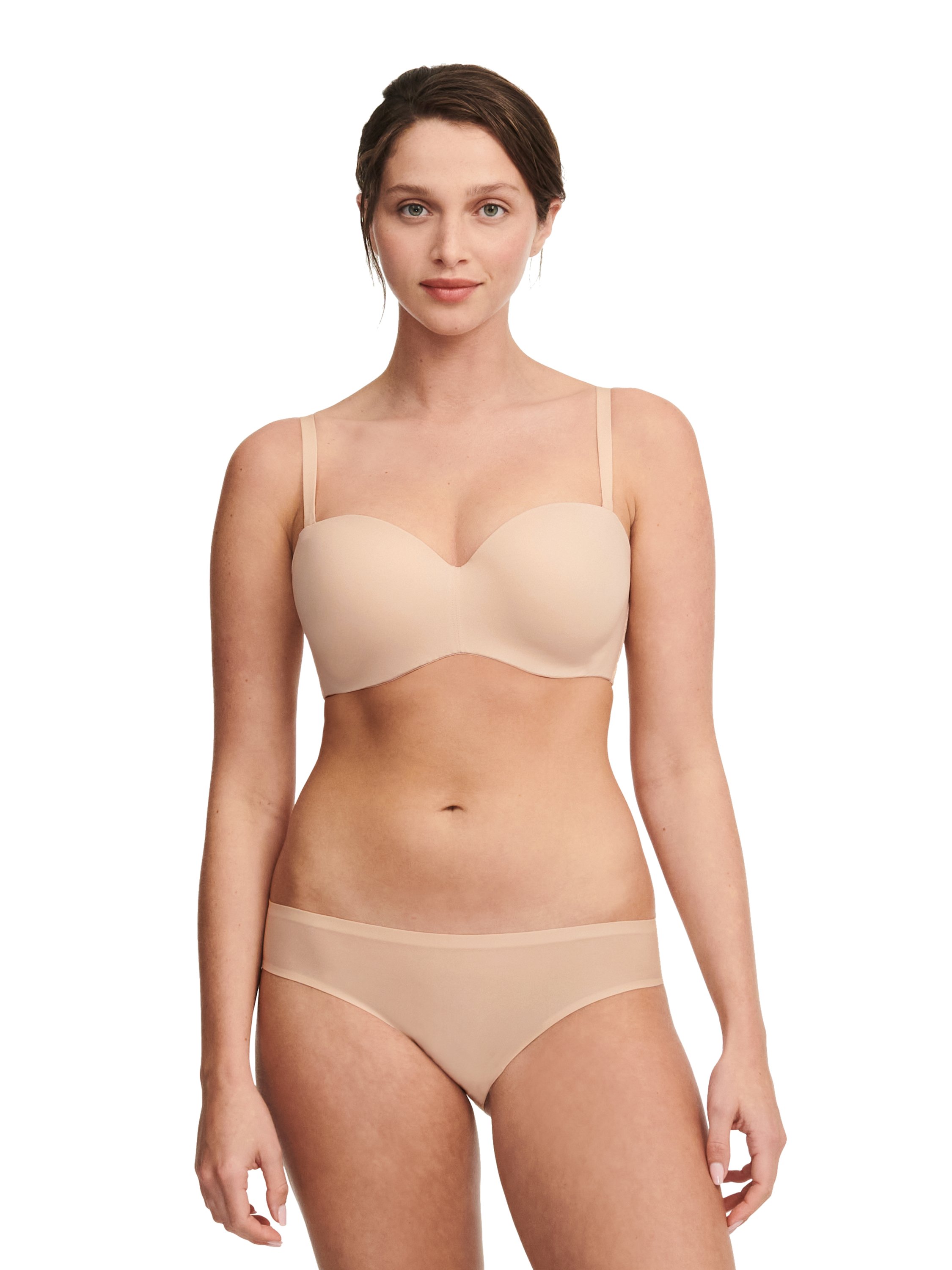 Bandeau bra with cups and removable straps CHANTELLE Beige