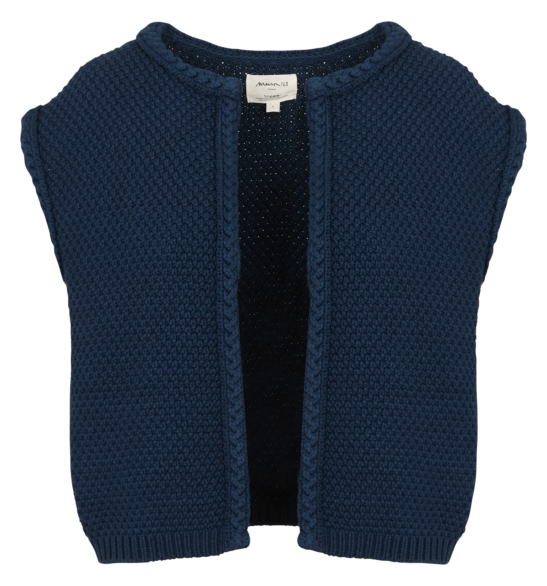 Gilet tressé sans manches uni MAISON 123 Violet