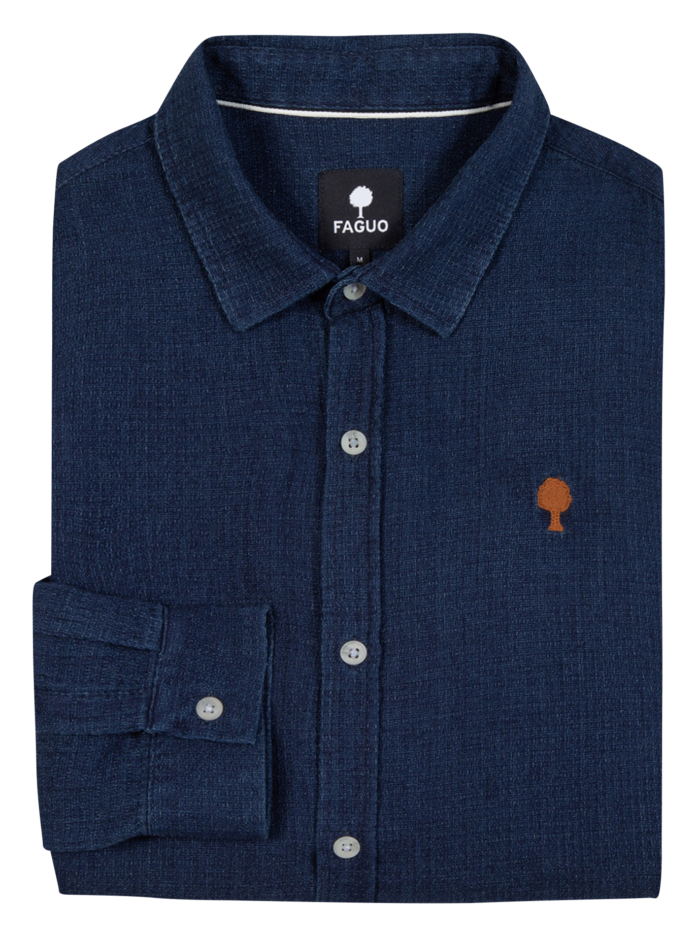 Chemise col classique en coton recyclé FAGUO Jean brut