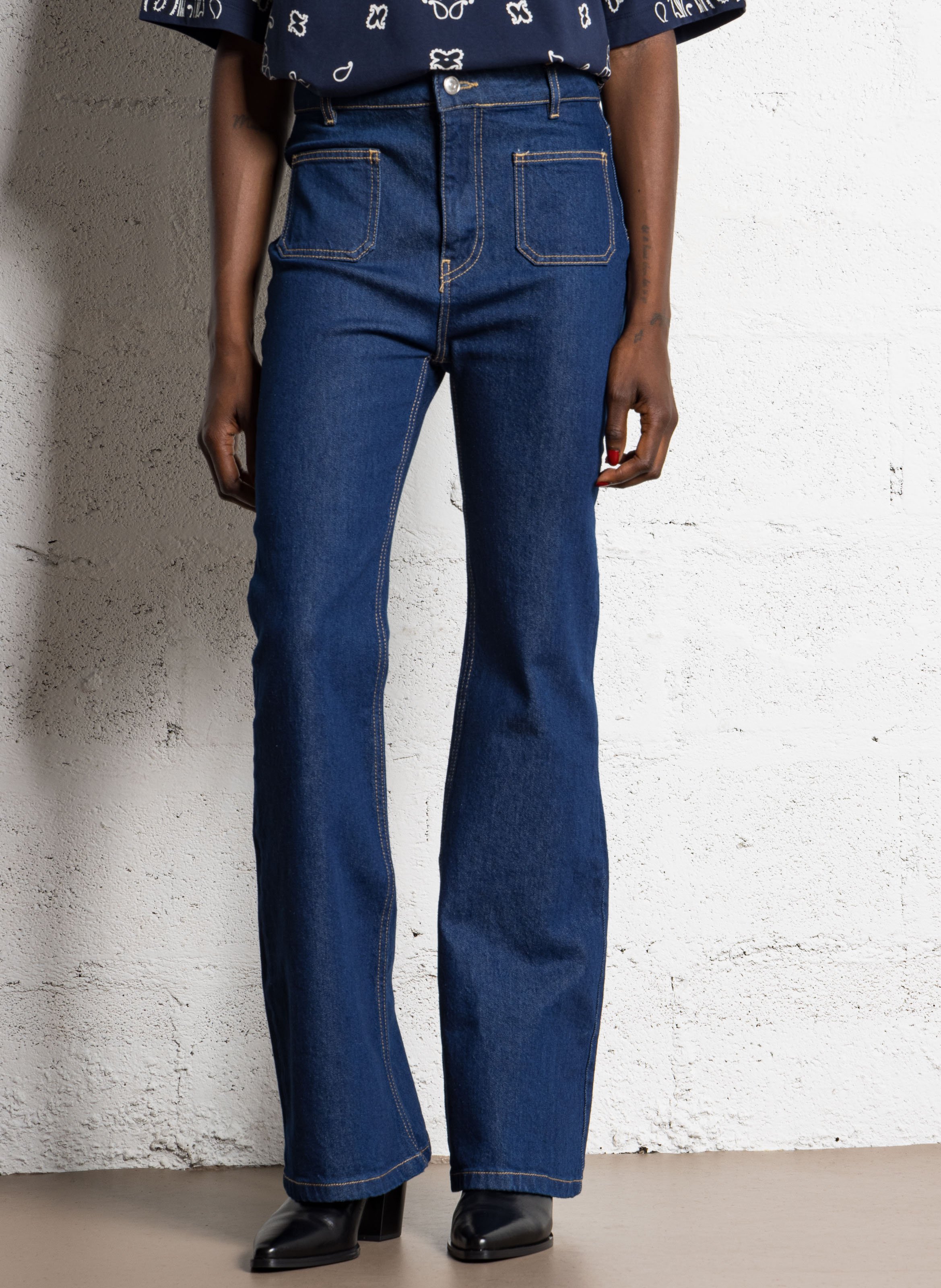 Charlotte - Flared Jeans aus Baumwolle BERENICE Blau