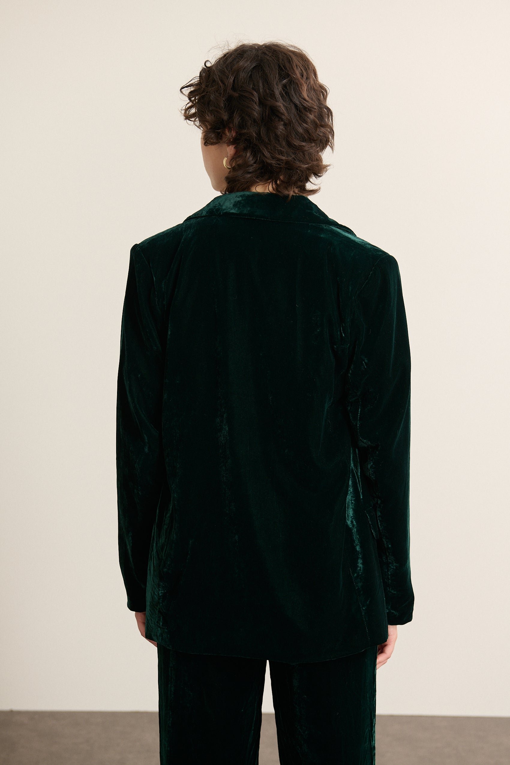 Smooth velvet blazer GARANCE PARIS Green