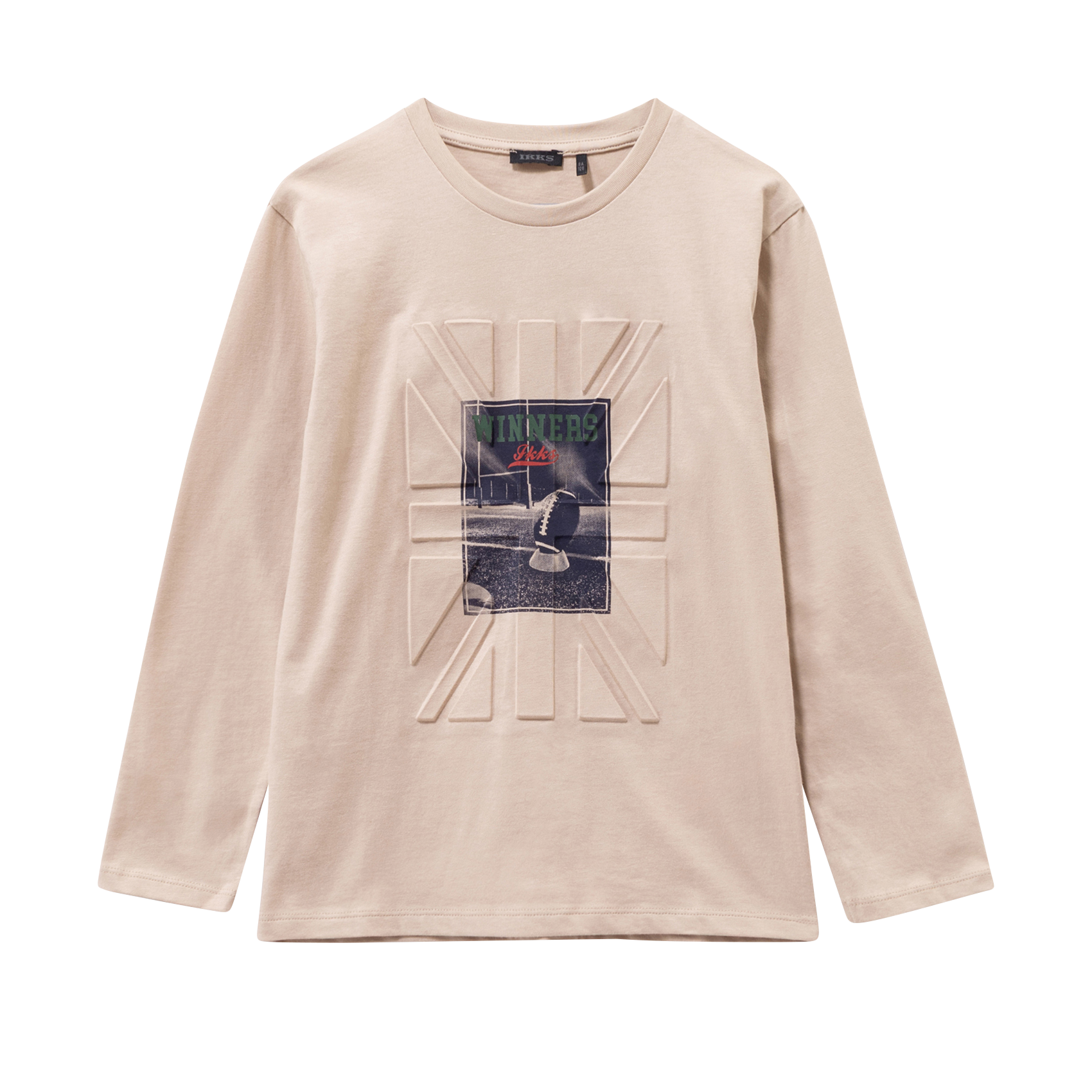 Gerade geschnittenes Rundhals-T-Shirt aus Baumwolle IKKS JUNIOR Beige