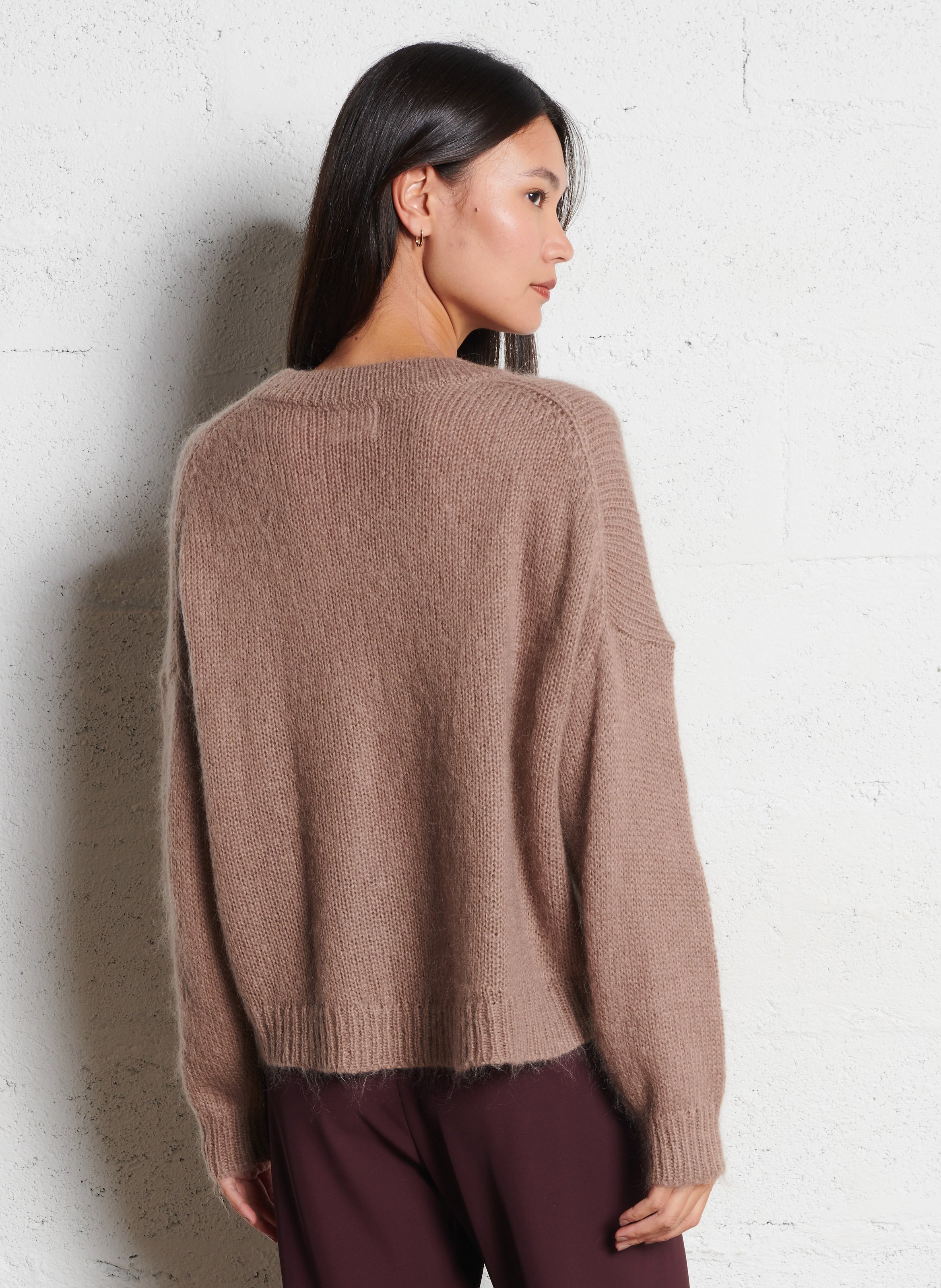 High-neck wool sweater BELLA JONES Brown