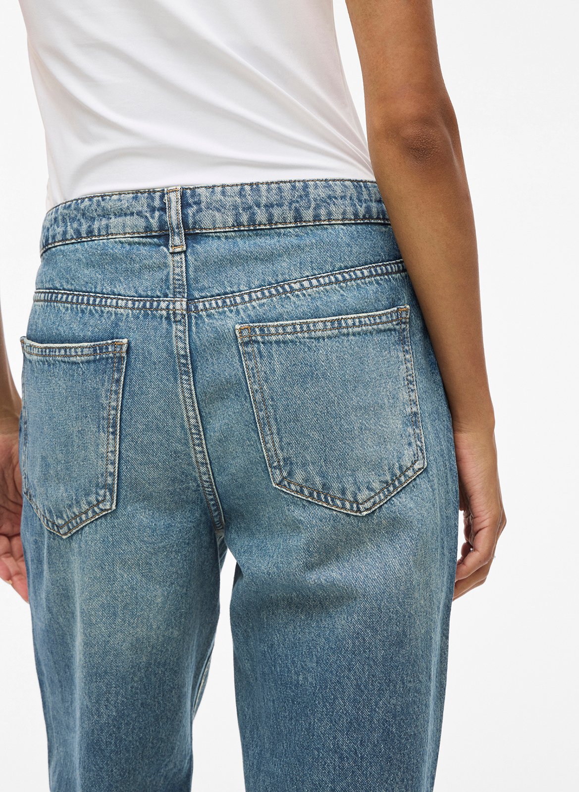 Jean droit en coton VILA Bleu