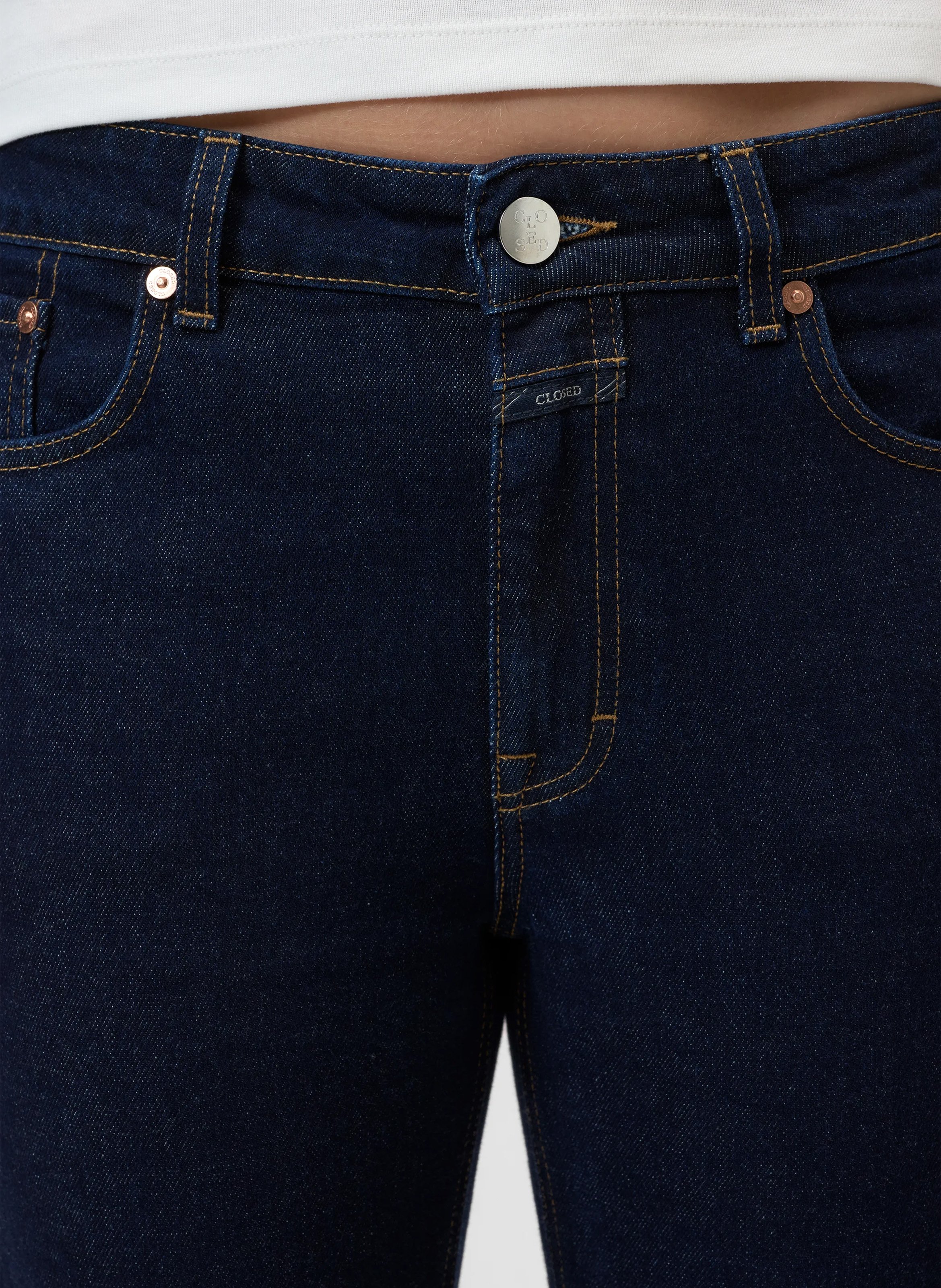 Cotton-blend straight jeans CLOSED Blue