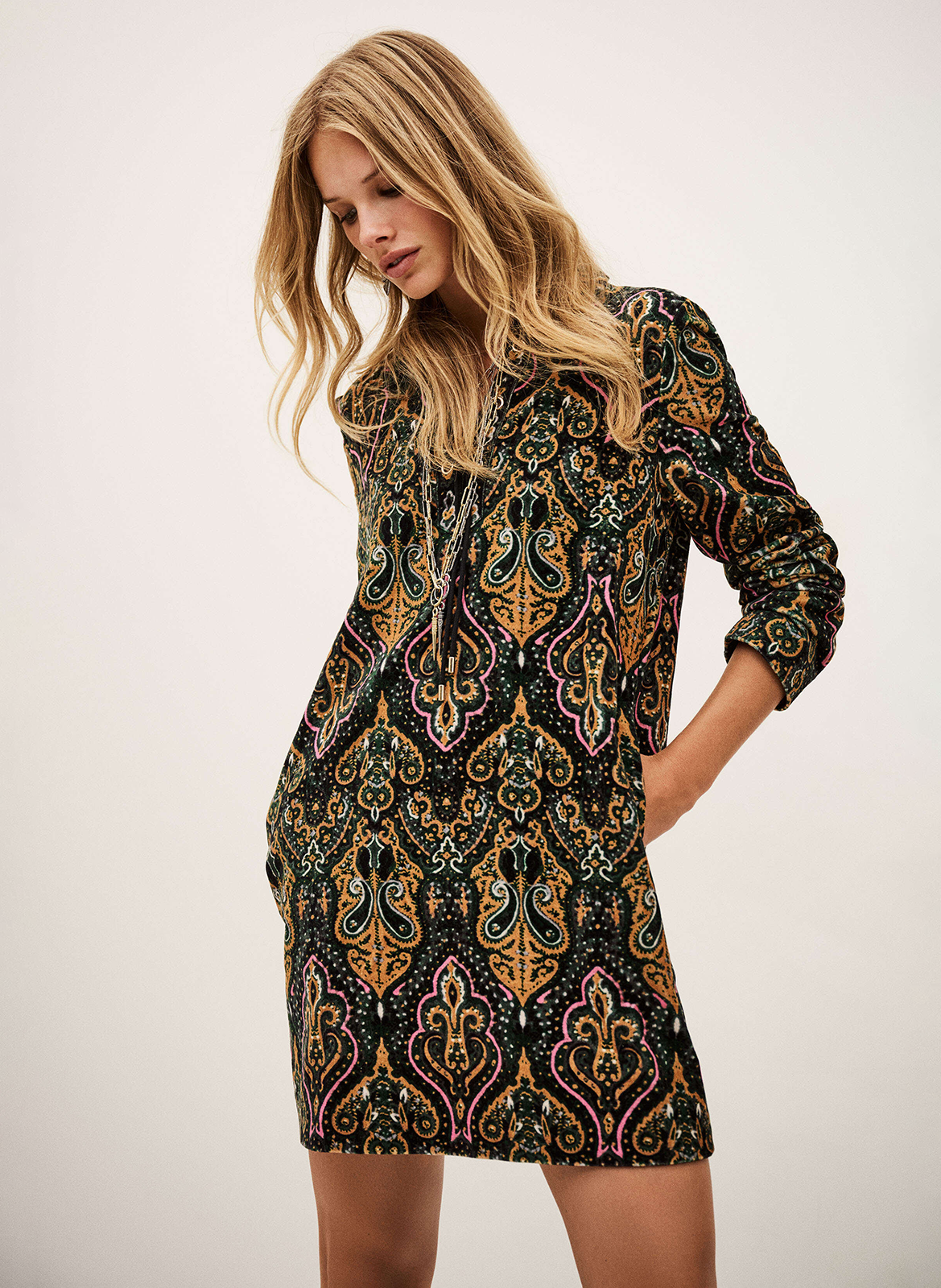 Korte jurk met lange mouwen en print BA&SH Veelkleurig