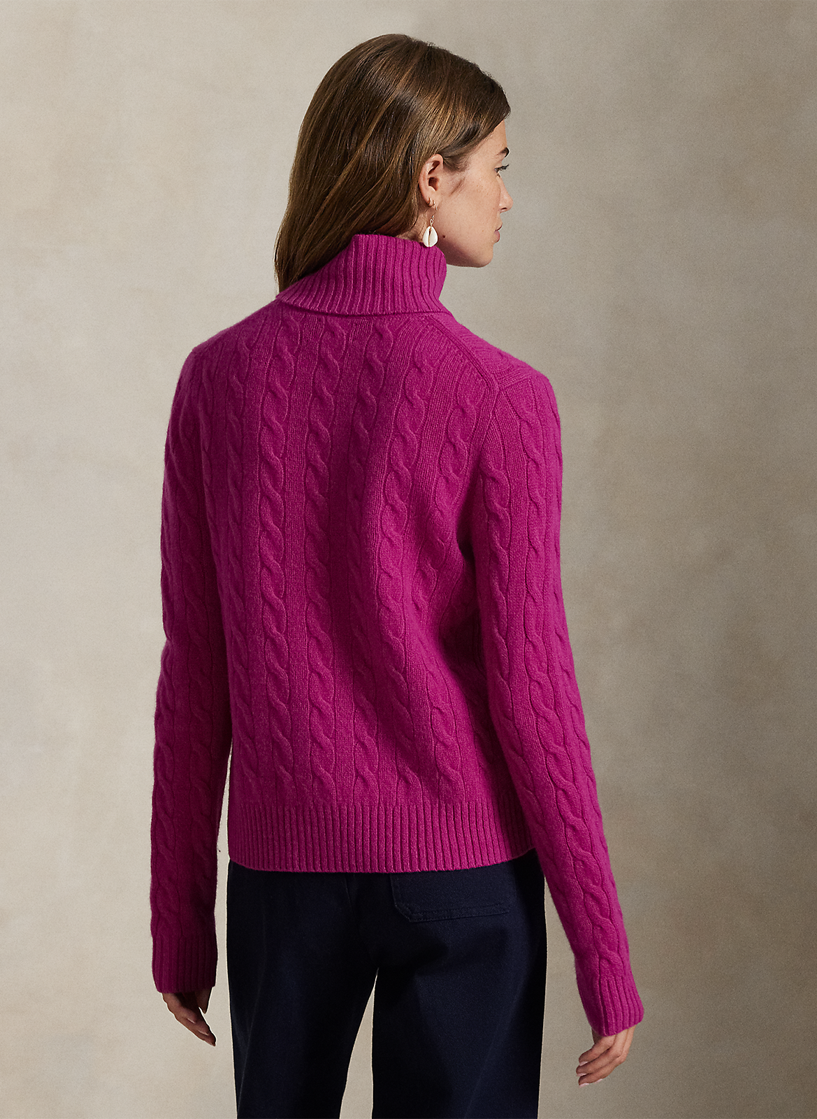 Pull col roulé en laine et cachemire POLO RALPH LAUREN Rose