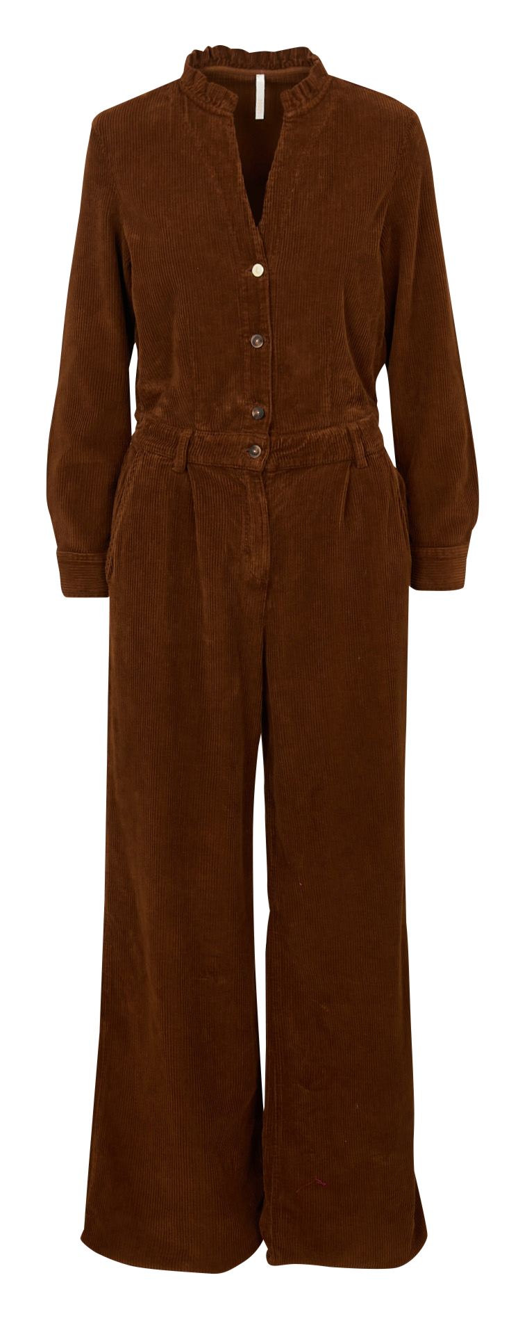 Combinaison col victorien en velours côtelé I CODE Marron