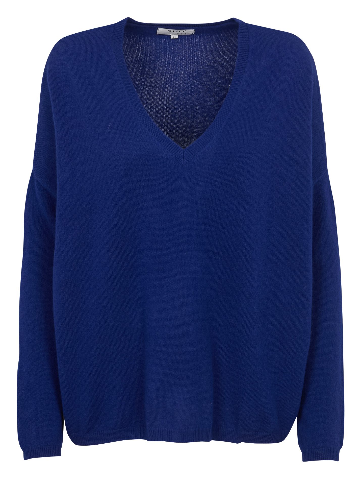 Pull col v en cachemire  SUD EXPRESS Bleu