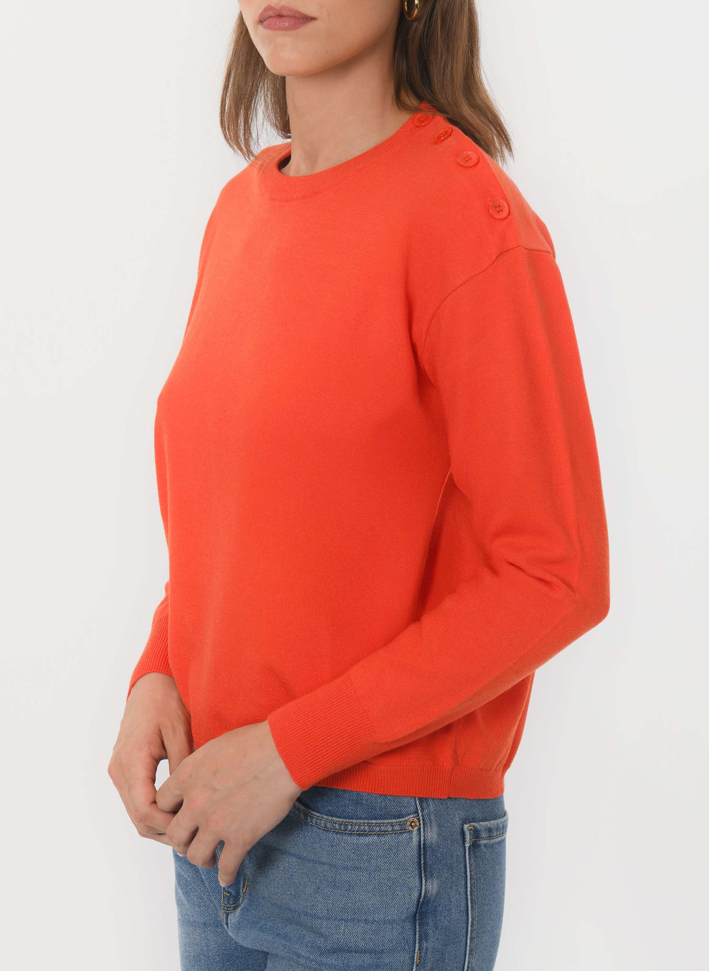 Kurzärmliger Pullover mit Rundhalsausschnitt KOOKAI Orange
