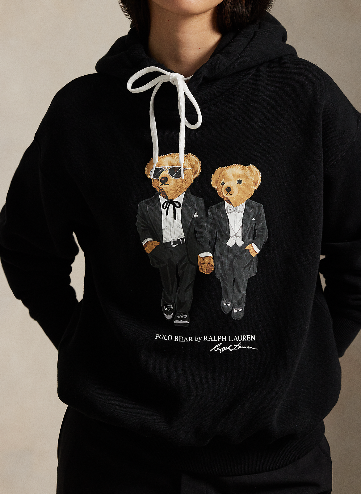 Sweat col rond en coton mélangé POLO RALPH LAUREN Noir