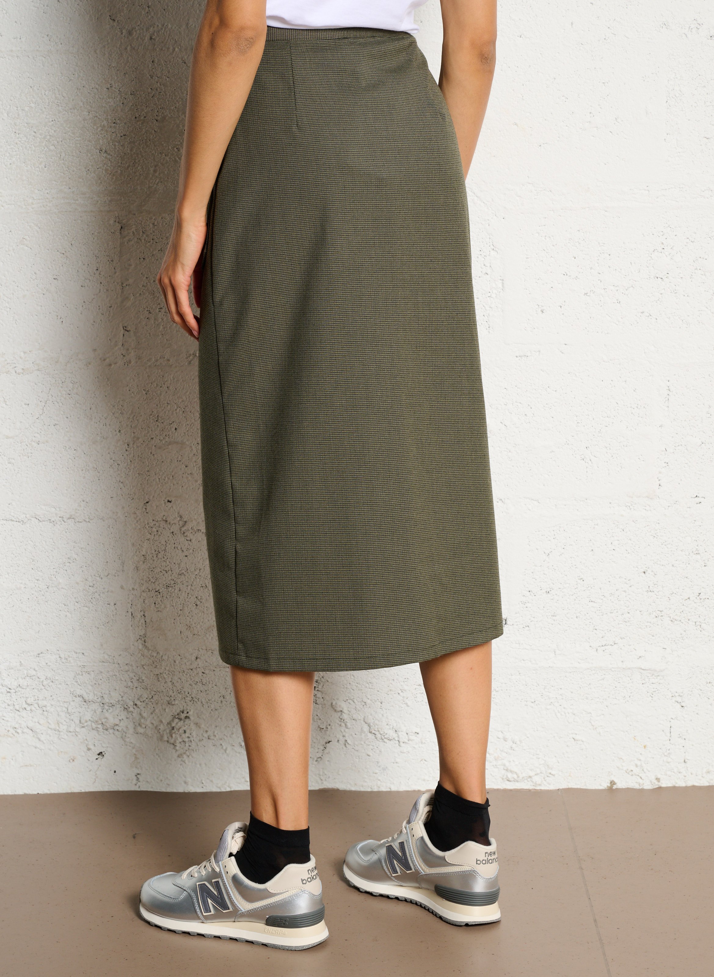 Karierter Midirock LA PETITE ETOILE Khaki