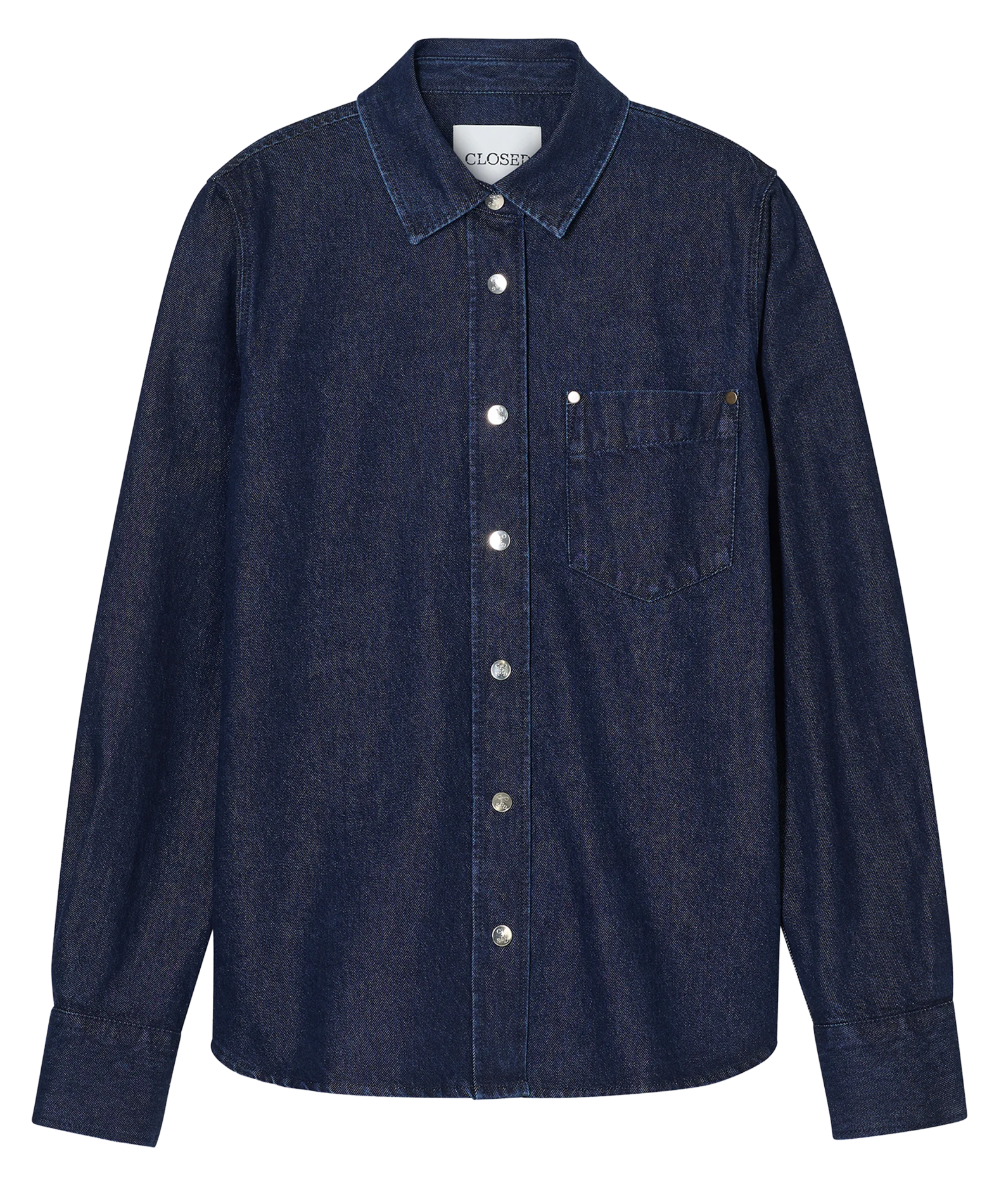 Jean droit col classique en coton bio mélangé CLOSED Bleu