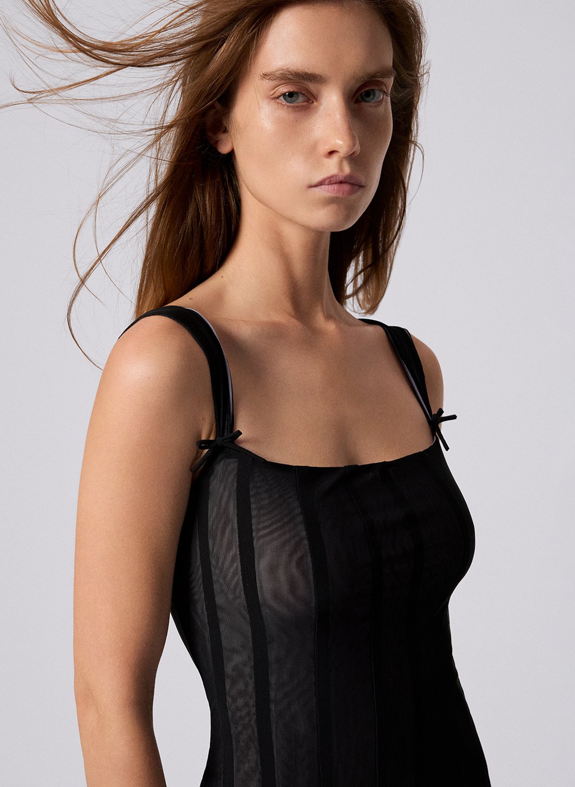 Long square-neck dress DESIGUAL Green